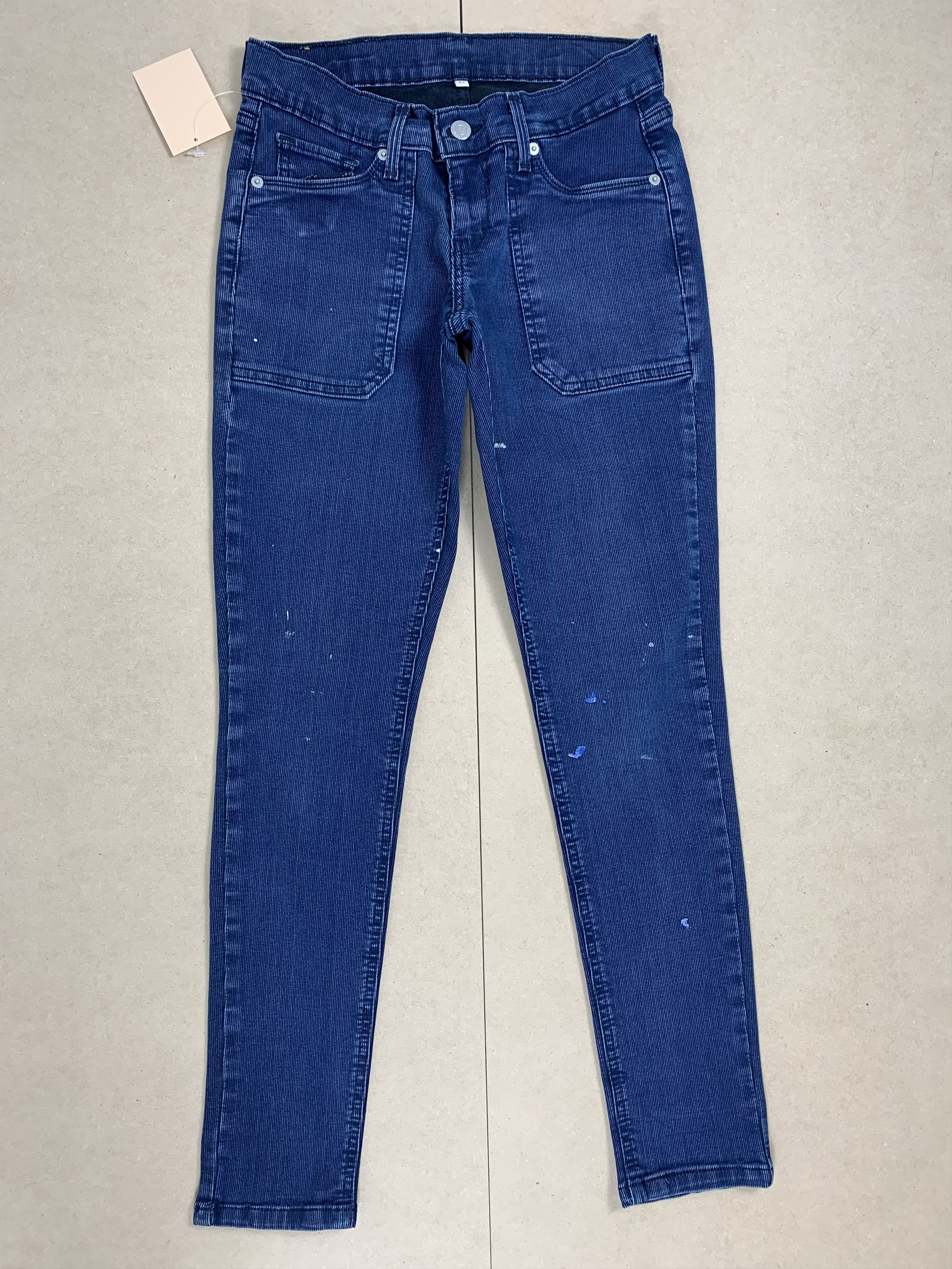 image of Levis x Vintage Levi's 477 Slim Stretch Front Pocket Jeans in Blue Denim, Women's (Size 25)