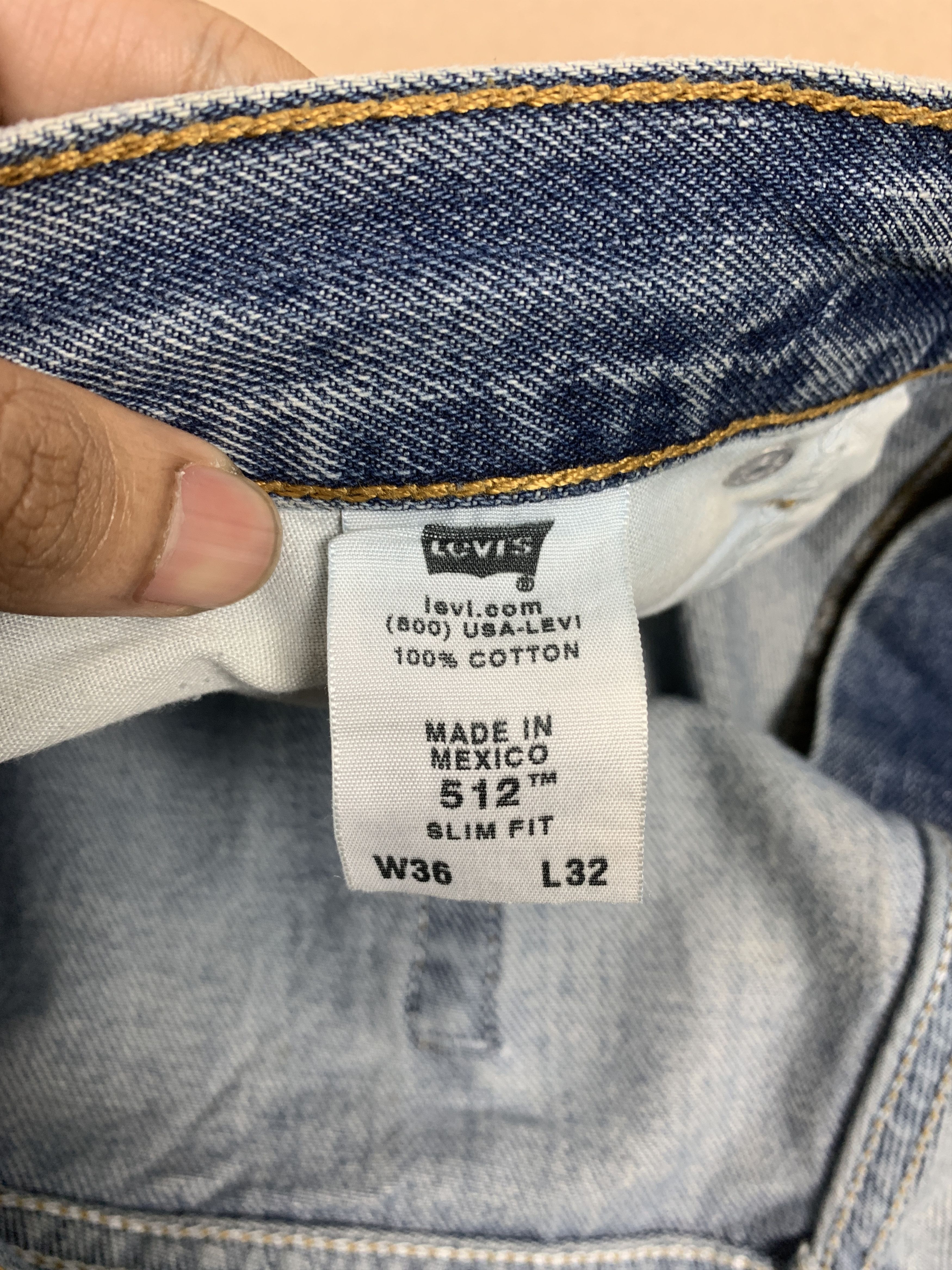 Levi's Vintage Levis 512 Slim Fit Distressed Faded Mid Wash Jeans Size US 36 / EU 52 - 14 Thumbnail