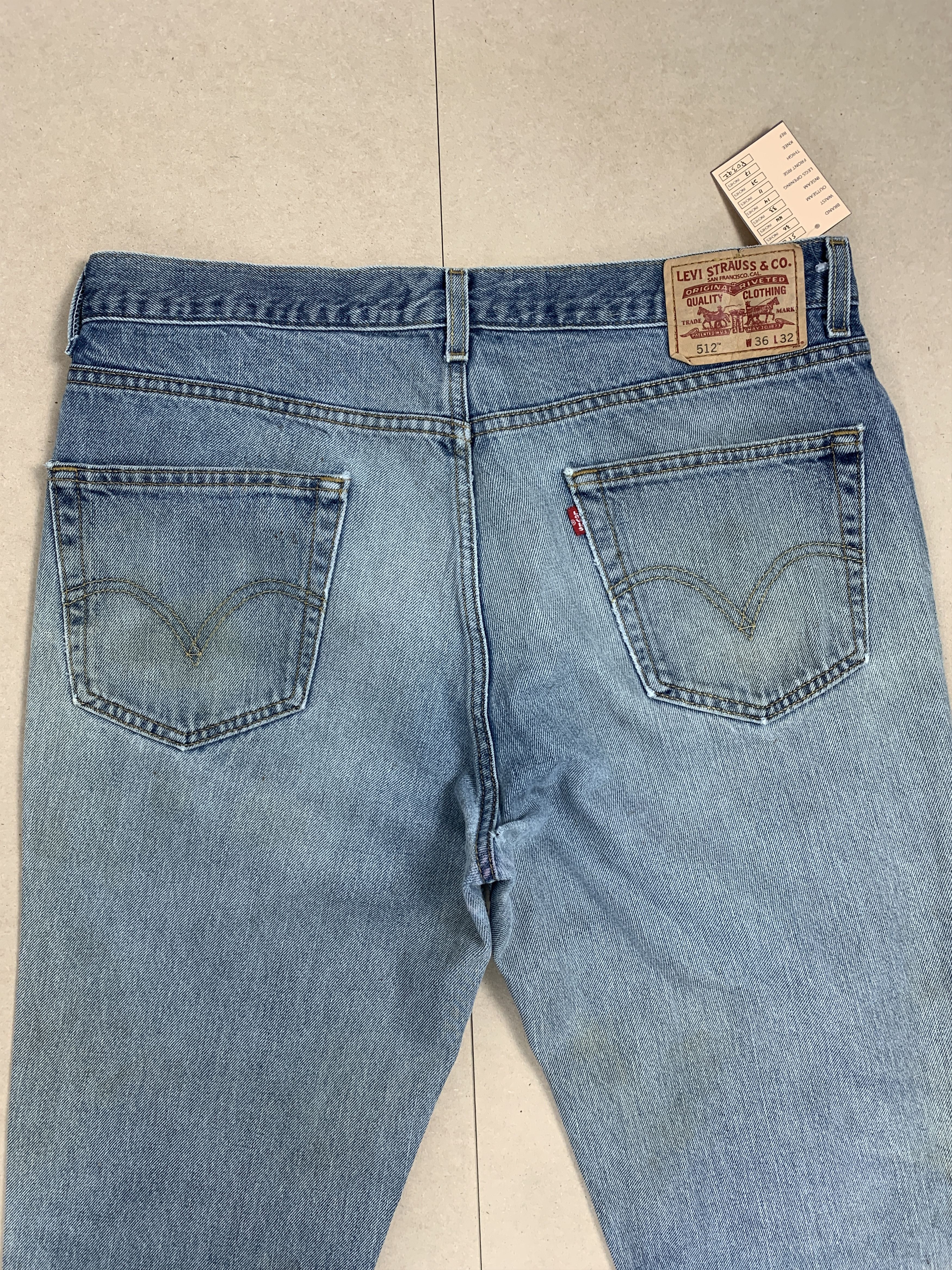 Levi's Vintage Levis 512 Slim Fit Distressed Faded Mid Wash Jeans Size US 36 / EU 52 - 10 Thumbnail