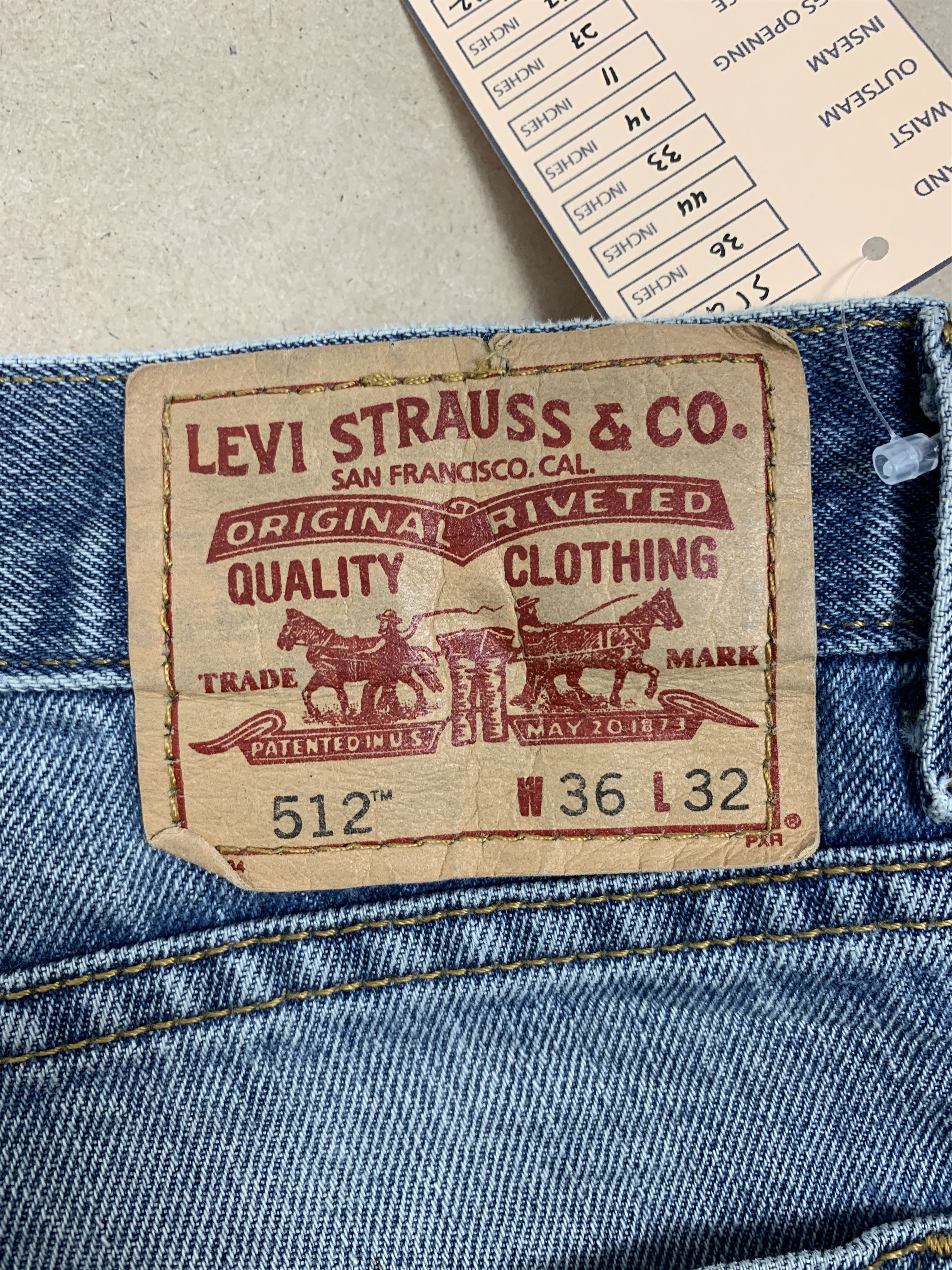 Levi's Vintage Levis 512 Slim Fit Distressed Faded Mid Wash Jeans Size US 36 / EU 52 - 11 Thumbnail