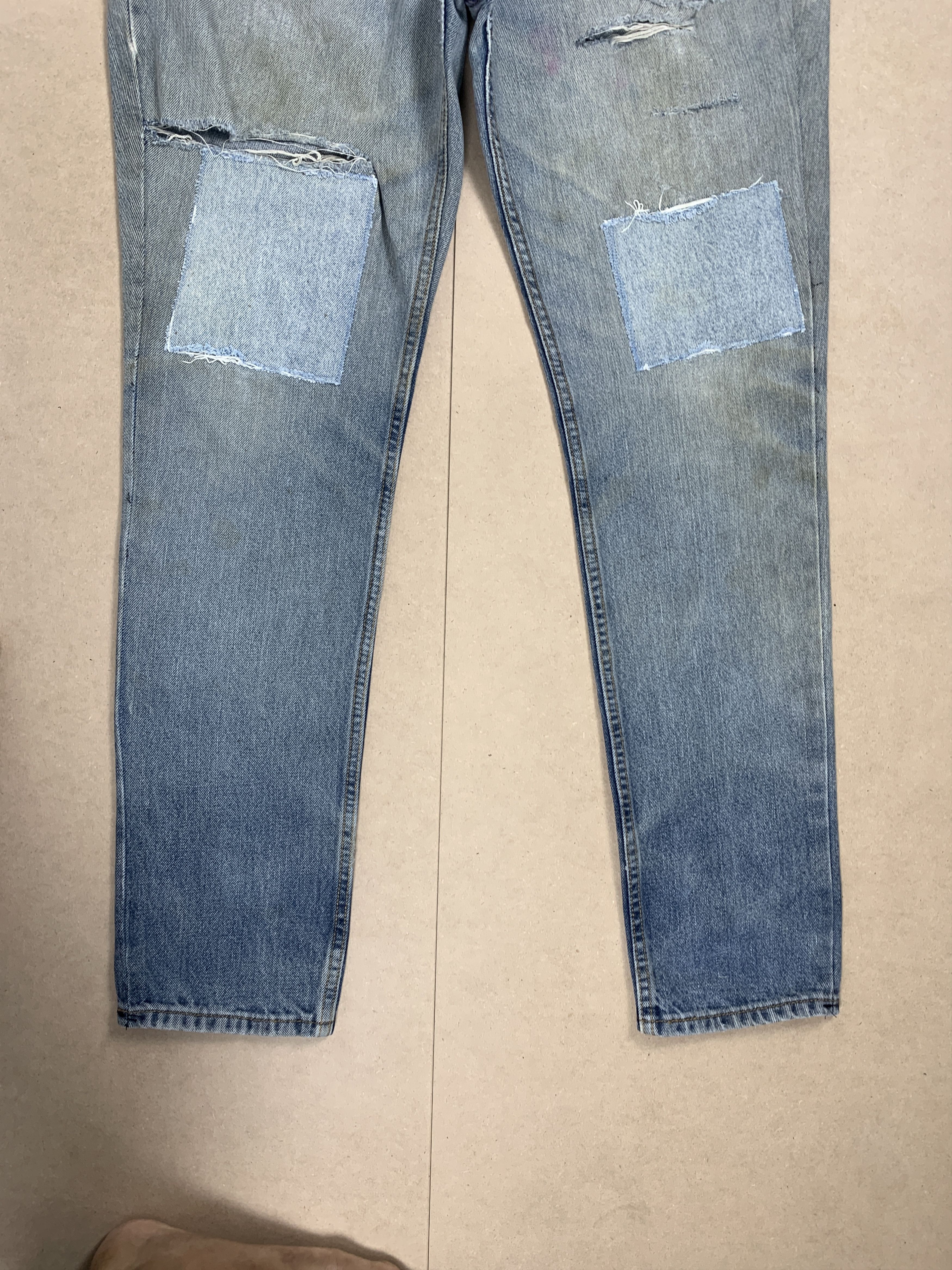 Levi's Vintage Levis 512 Slim Fit Distressed Faded Mid Wash Jeans Size US 36 / EU 52 - 4 Thumbnail