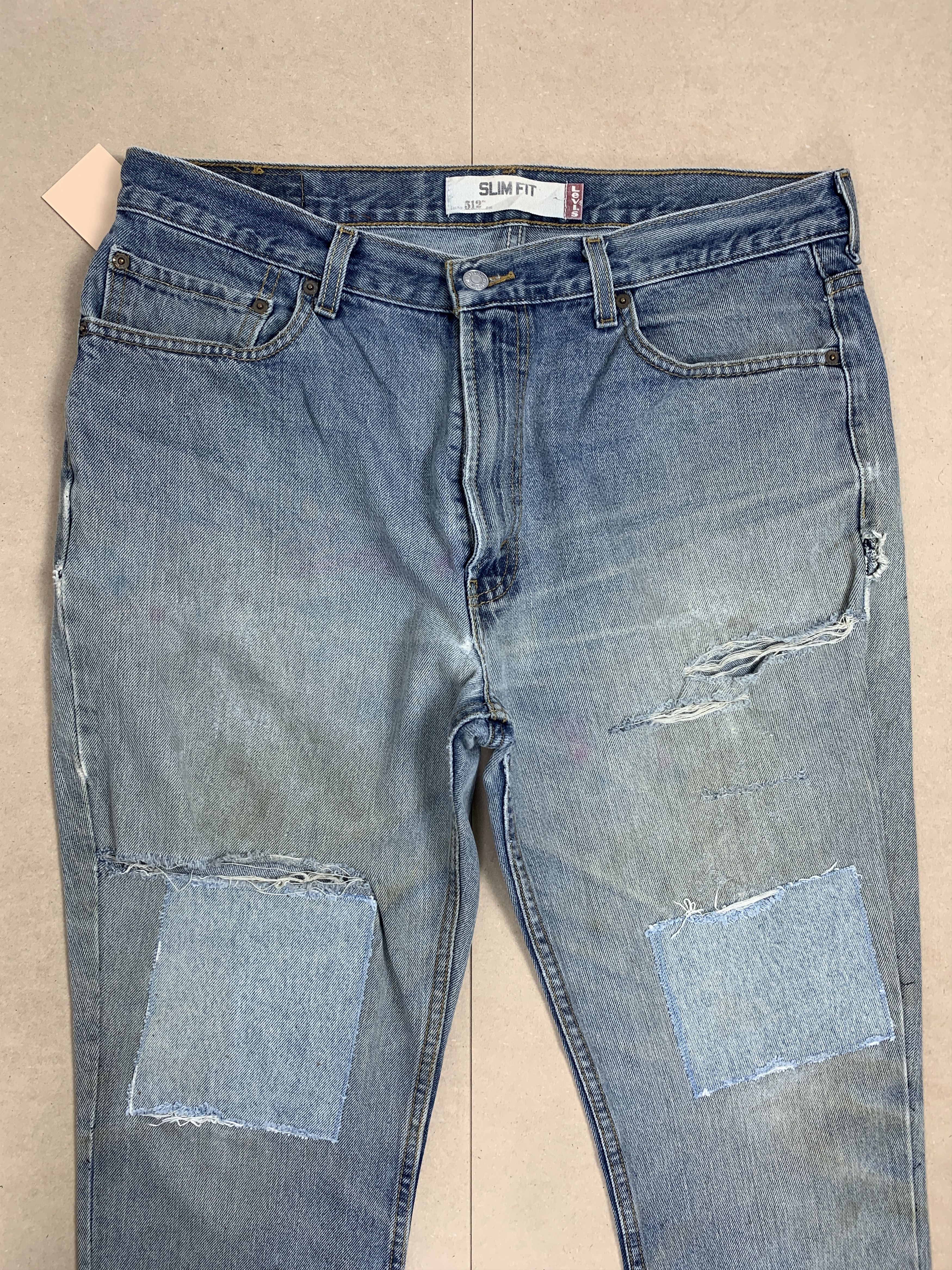 Levi's Vintage Levis 512 Slim Fit Distressed Faded Mid Wash Jeans Size US 36 / EU 52 - 2 Thumbnail
