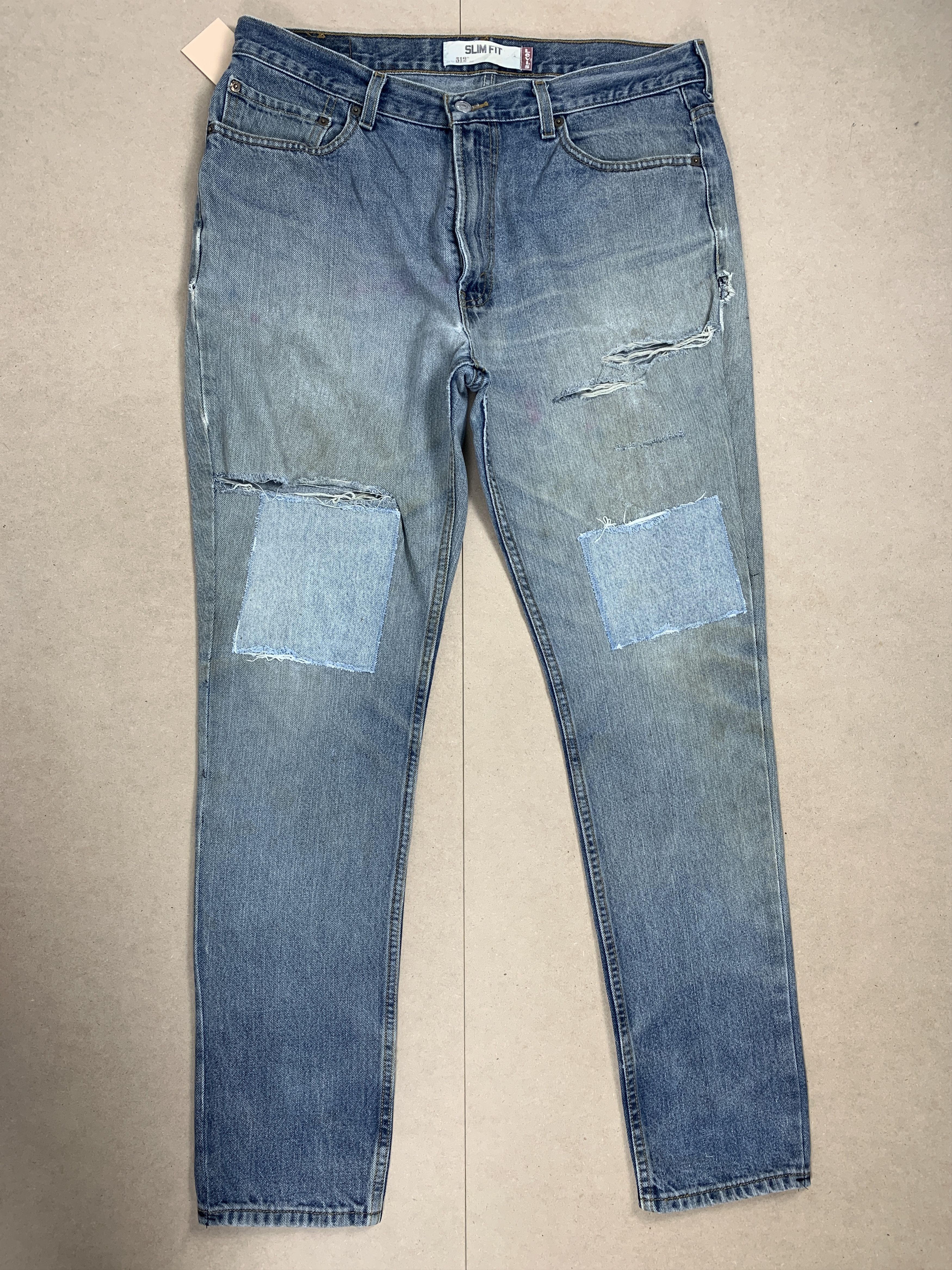 Levi's Vintage Levis 512 Slim Fit Distressed Faded Mid Wash Jeans Size US 36 / EU 52 - 1 Thumbnail