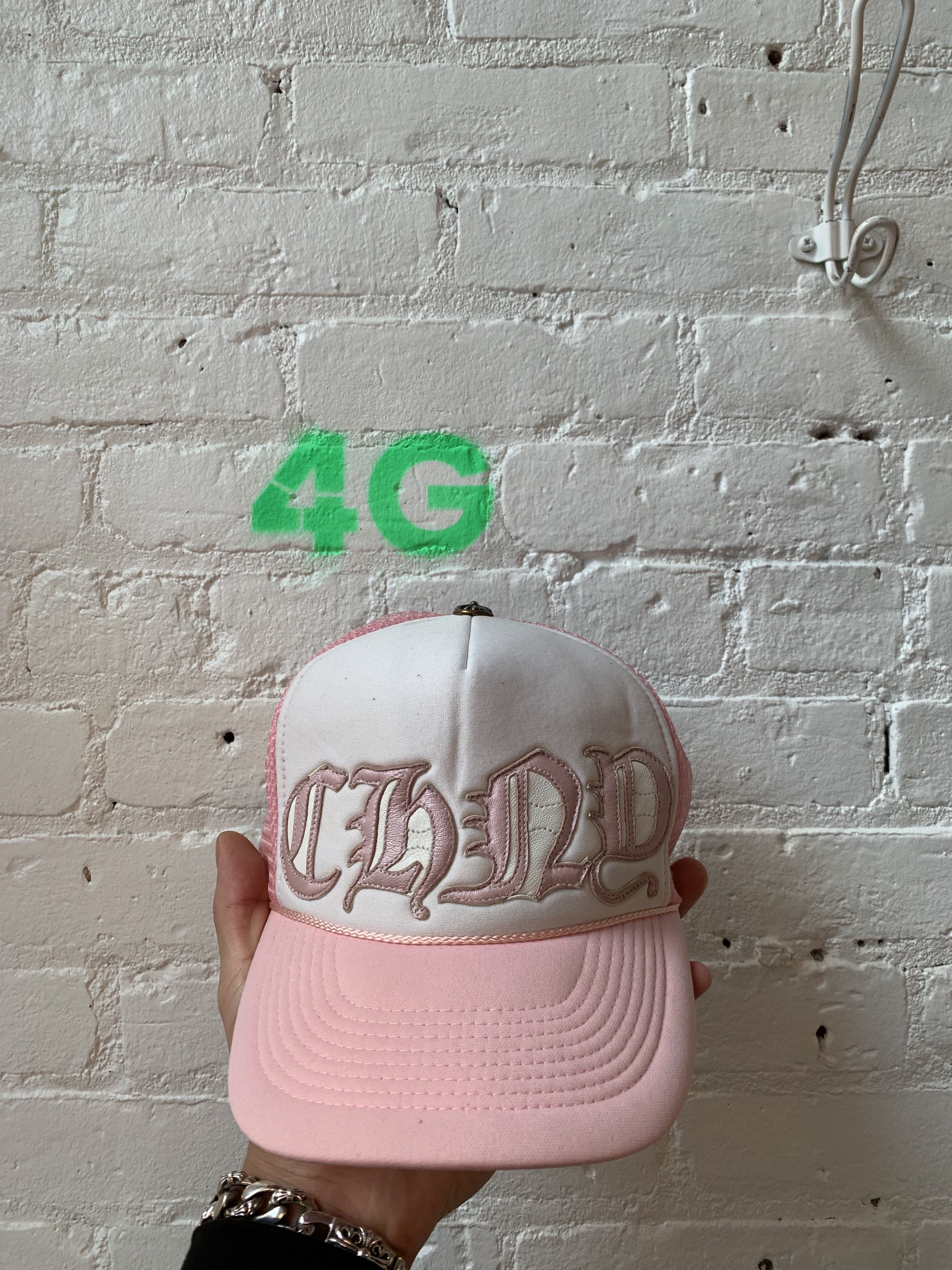 Chrome Hearts CHROME HEARTS NY PINK ON WHITE TRUCKER Size ONE SIZE - 1 Thumbnail