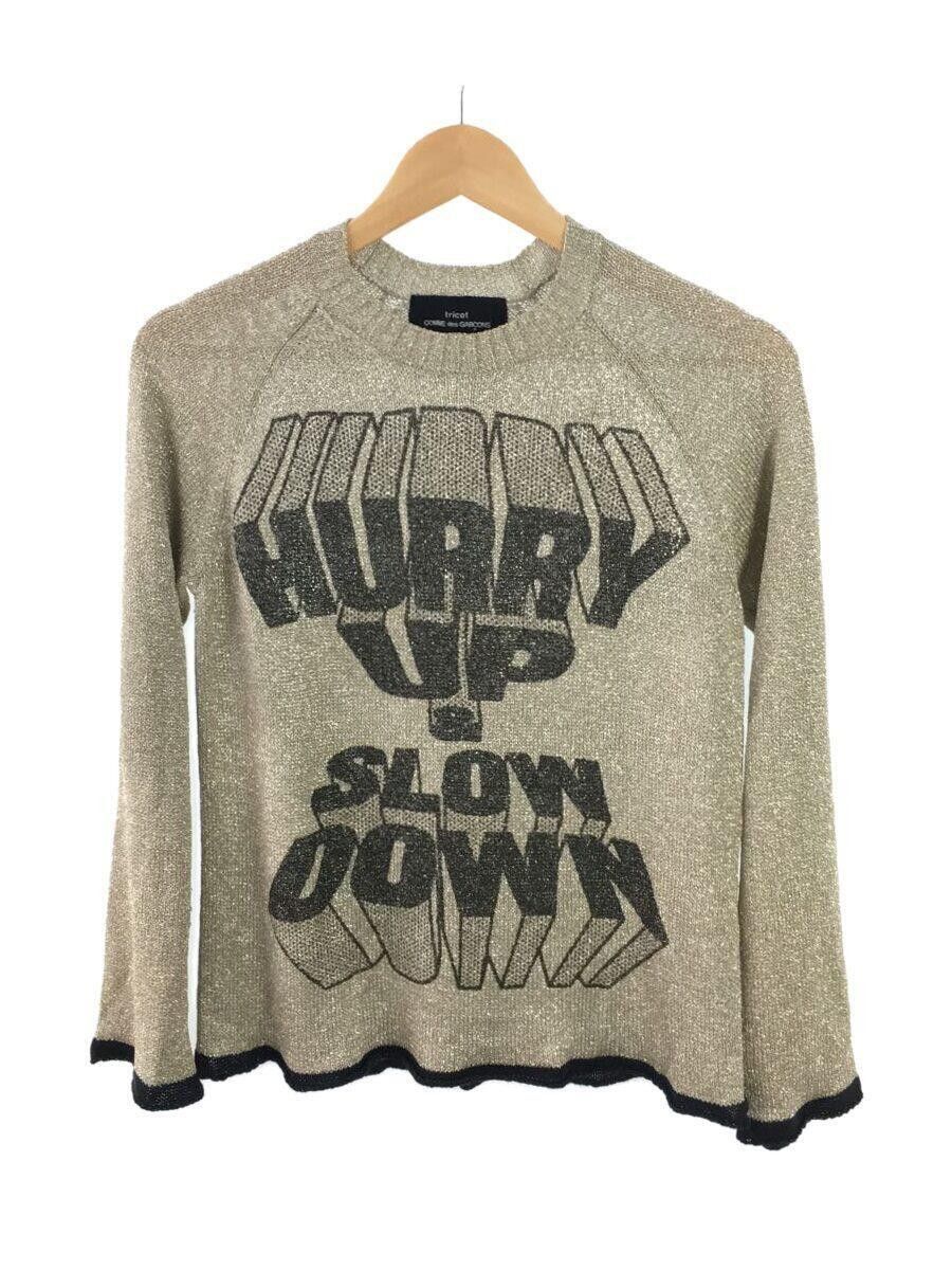 image of Comme Des Garcons Aw02 "hurry Up & Slow Down Raglan Knit Sweater in Gold, Men's (Size XS)