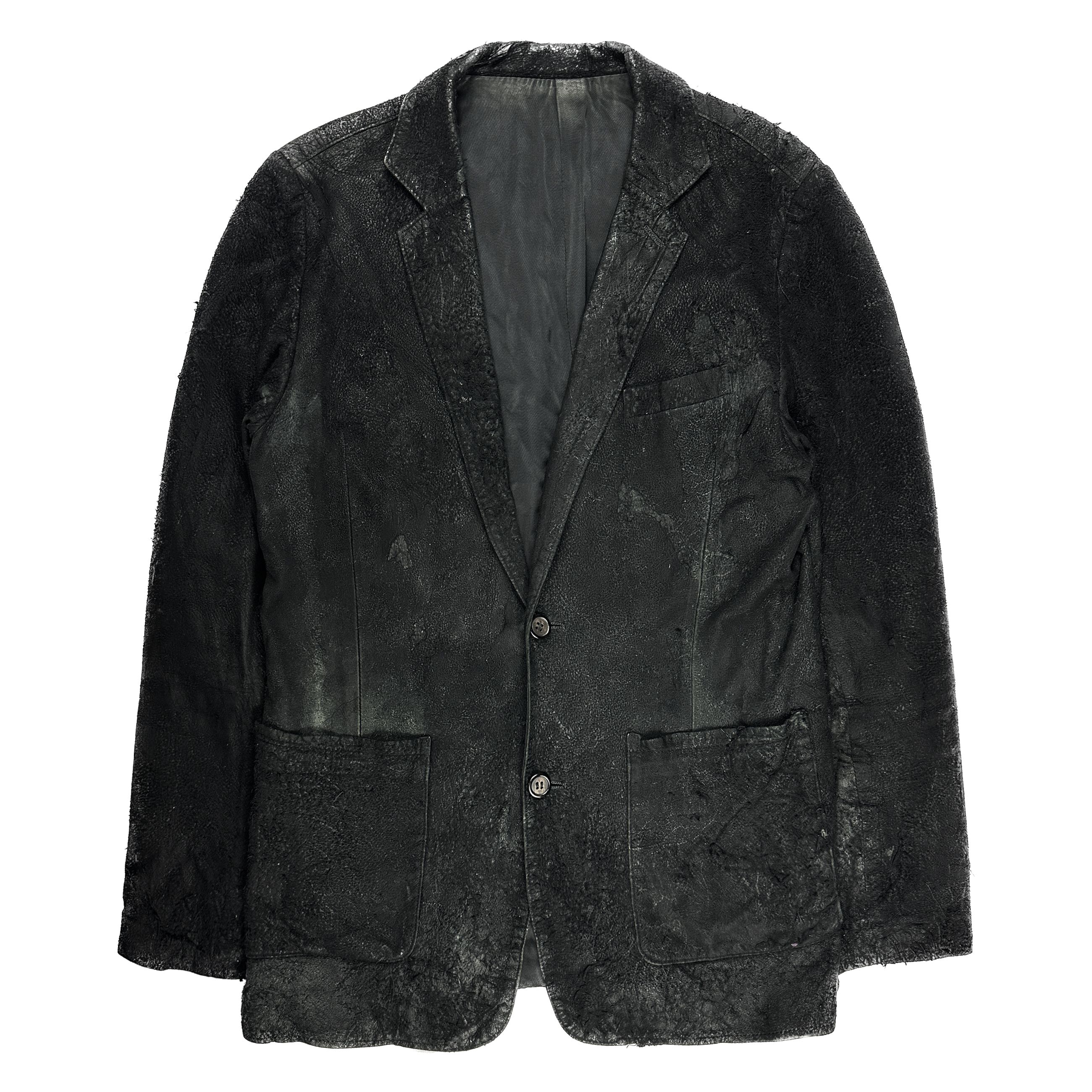 Pre-owned Undercover Aw02 Blistered Lambskin Blazer In Black