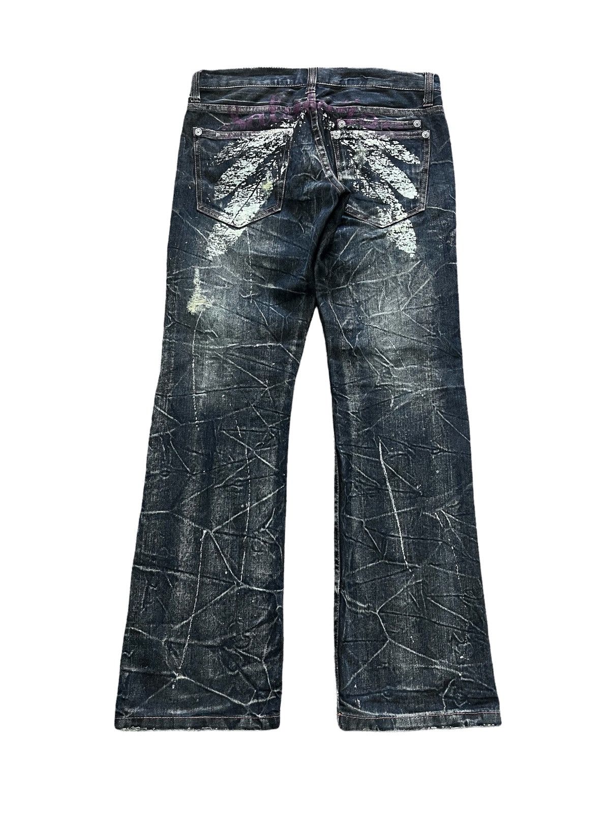 Other FLARED NYLAUS THRASHED RIPPED DENIM PANTS Size US 32 / EU 48 - 7 Thumbnail