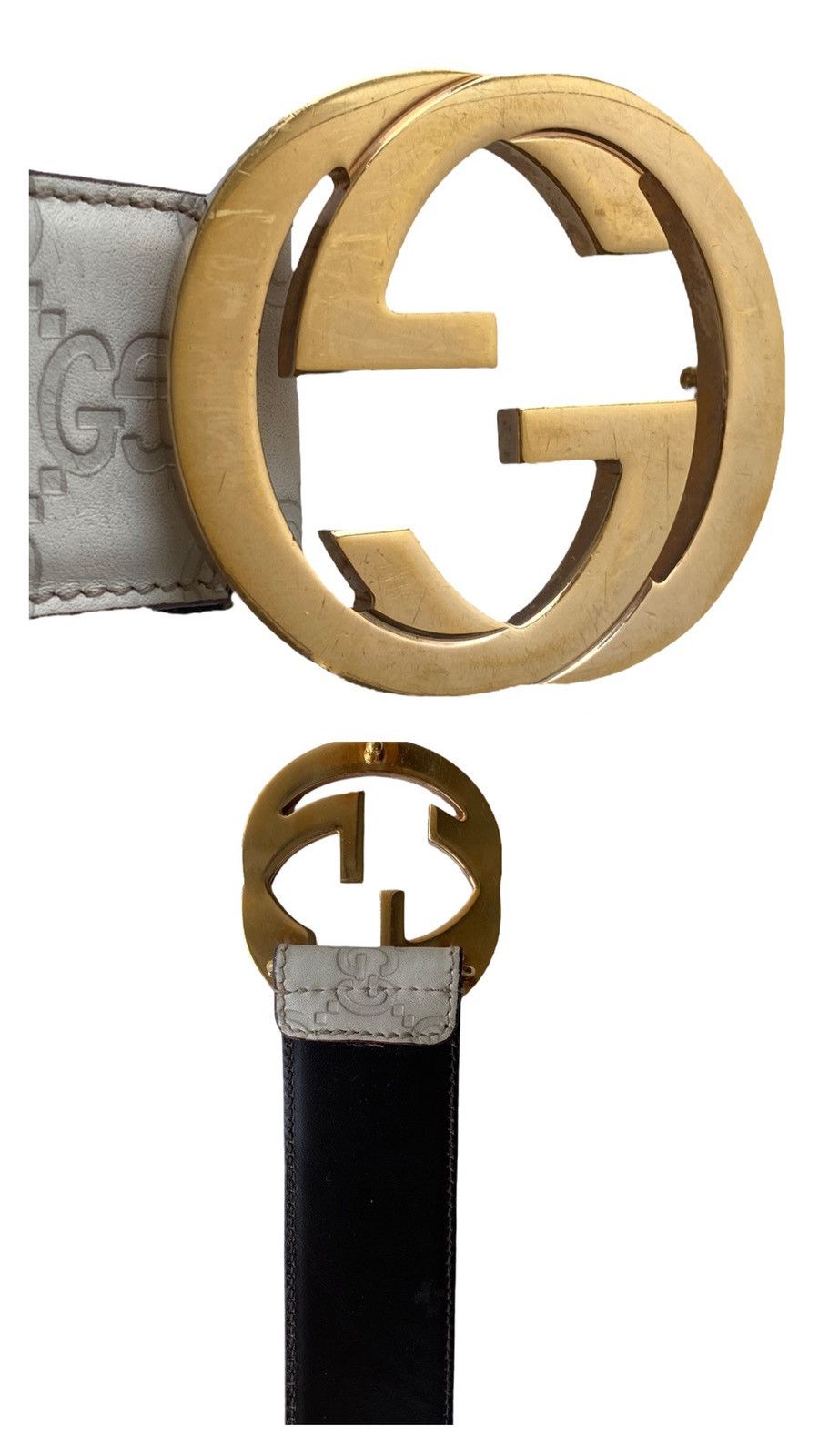 Gucci GUCCI BEIGE BELT GUCCISSIMA SUPREME Gg SIGNATURE GOLD BUCKLE Size 28 - 2 Thumbnail