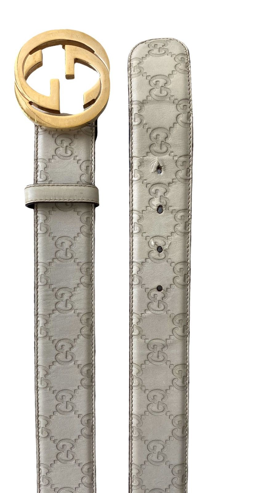 Gucci GUCCI BEIGE BELT GUCCISSIMA SUPREME Gg SIGNATURE GOLD BUCKLE Size 28 - 4 Thumbnail