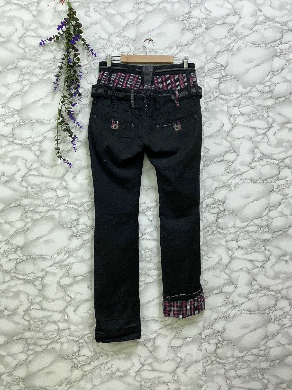 Designer × Japanese Brand Japanese DOUBLEFOCUS Bondage Tartan Design Double Waist Pant Size US 28 / EU 44 - 2 Thumbnail