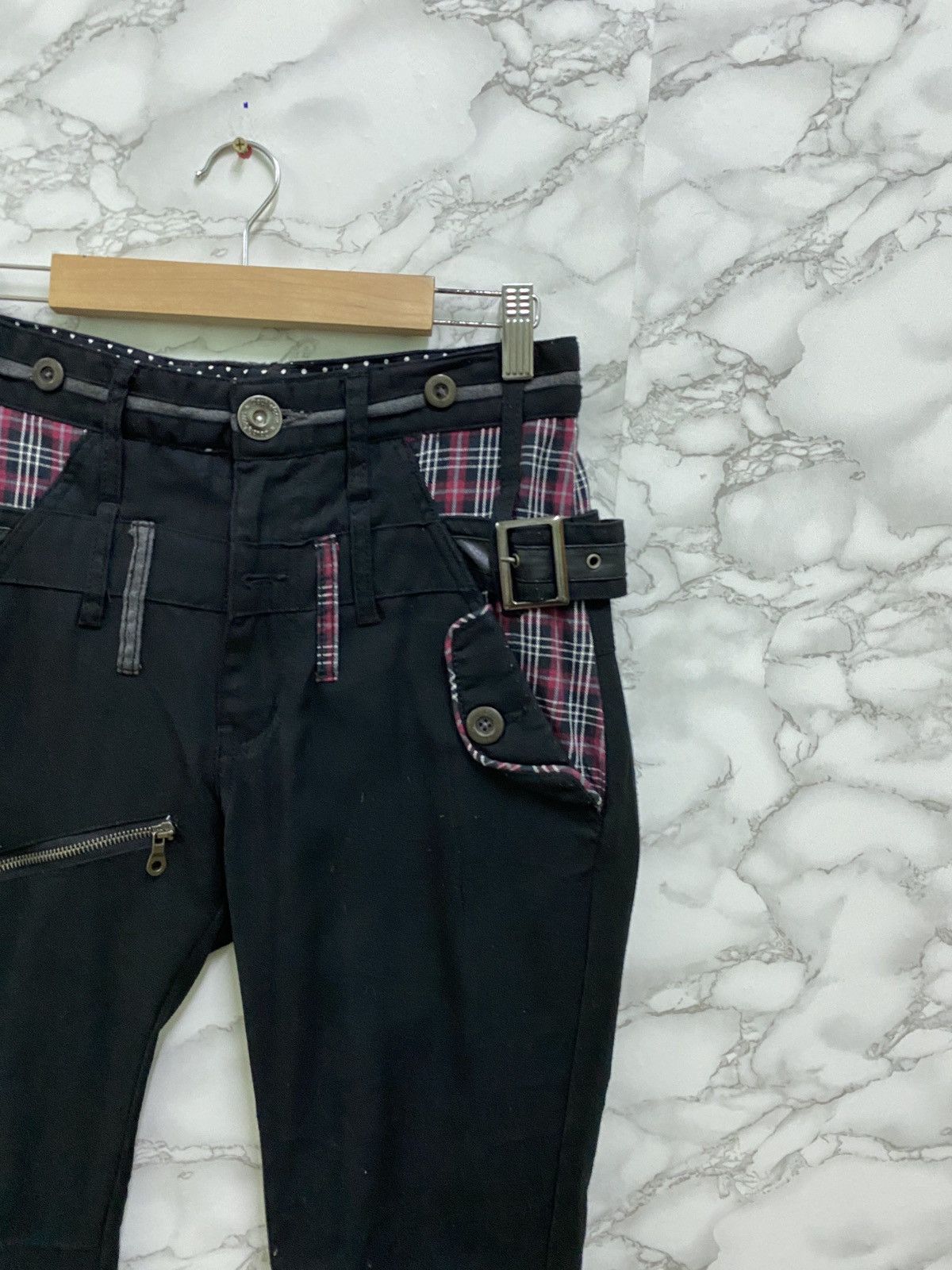 Designer × Japanese Brand Japanese DOUBLEFOCUS Bondage Tartan Design Double Waist Pant Size US 28 / EU 44 - 5 Thumbnail