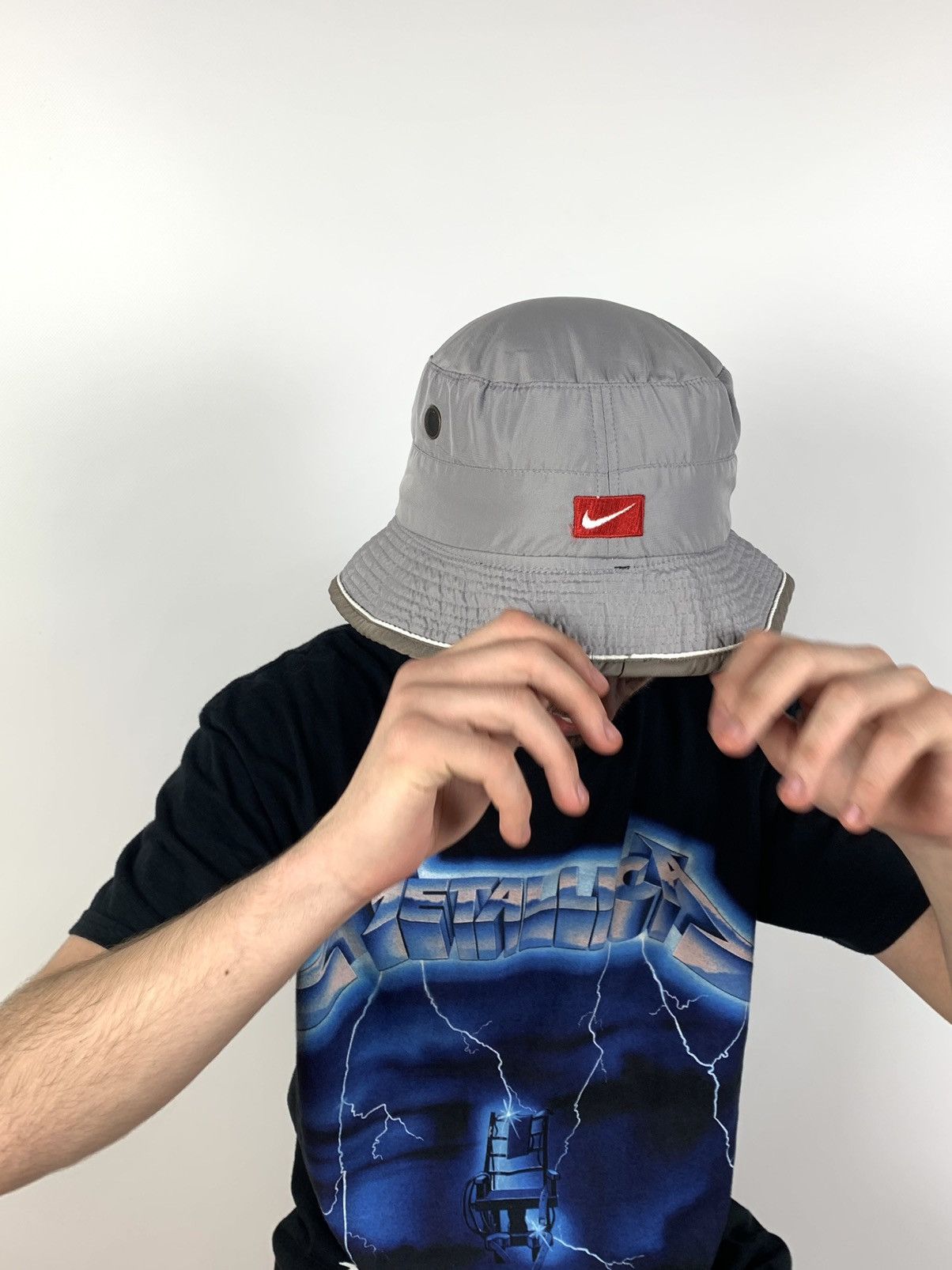Nike 90s Vintage Nike Swoosh Double Sided Bucket Hat Travis Style Size ONE SIZE - 2 Thumbnail