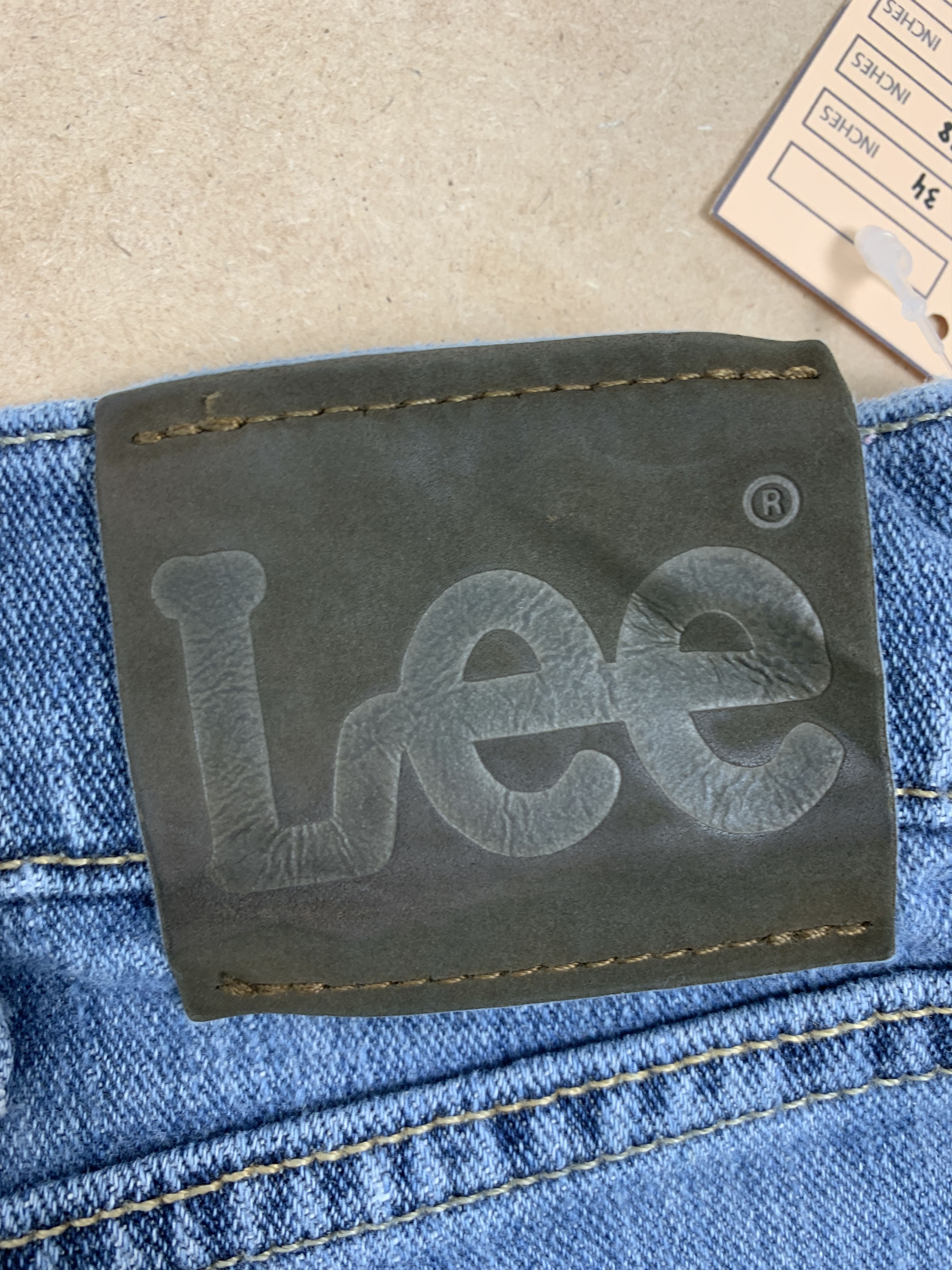 Lee Vintage LEE Faded Straight Cut Mid Wash Jeans Size US 34 / EU 50 - 7 Thumbnail