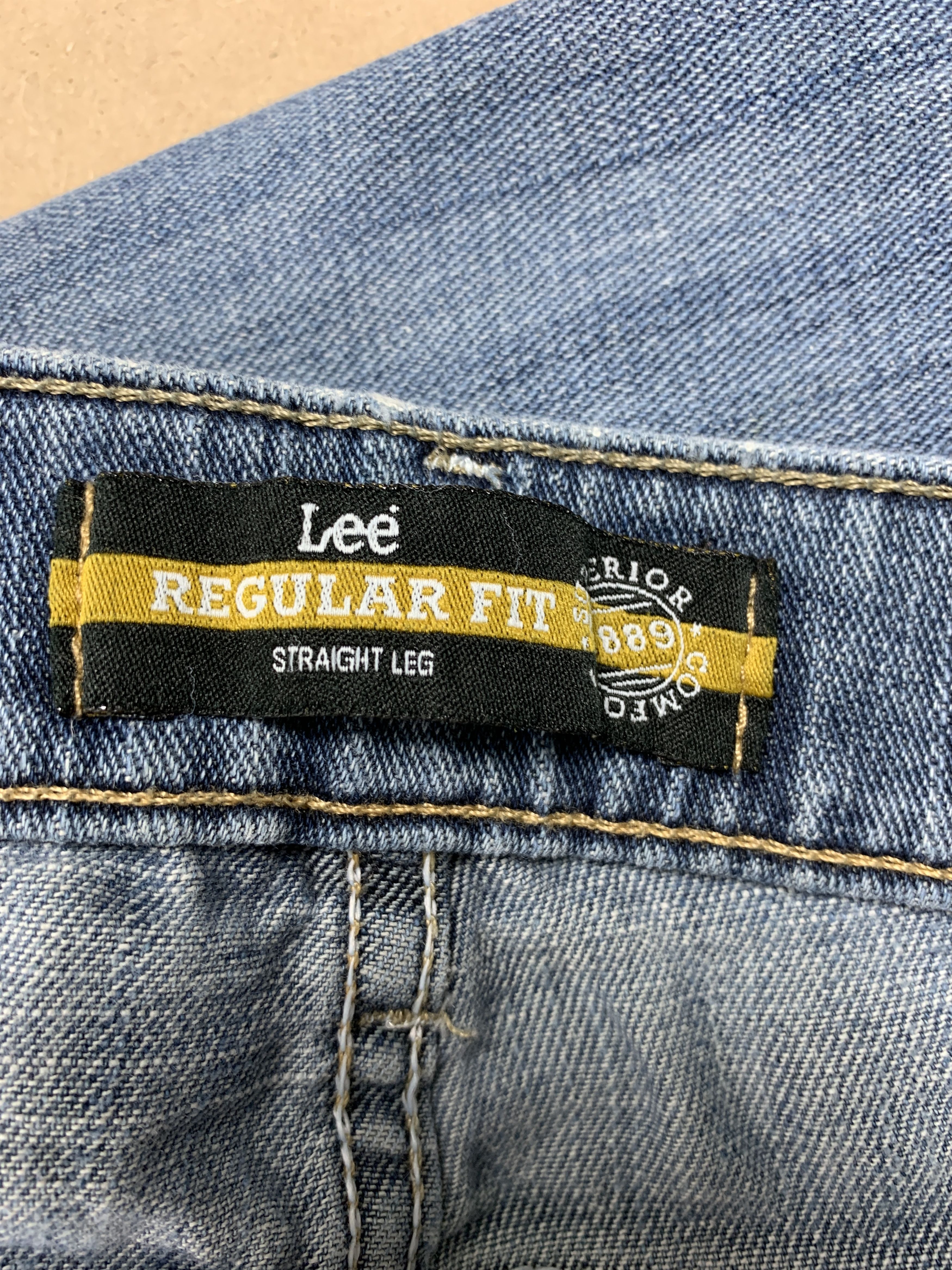 Lee Vintage LEE Faded Straight Cut Mid Wash Jeans Size US 34 / EU 50 - 8 Thumbnail