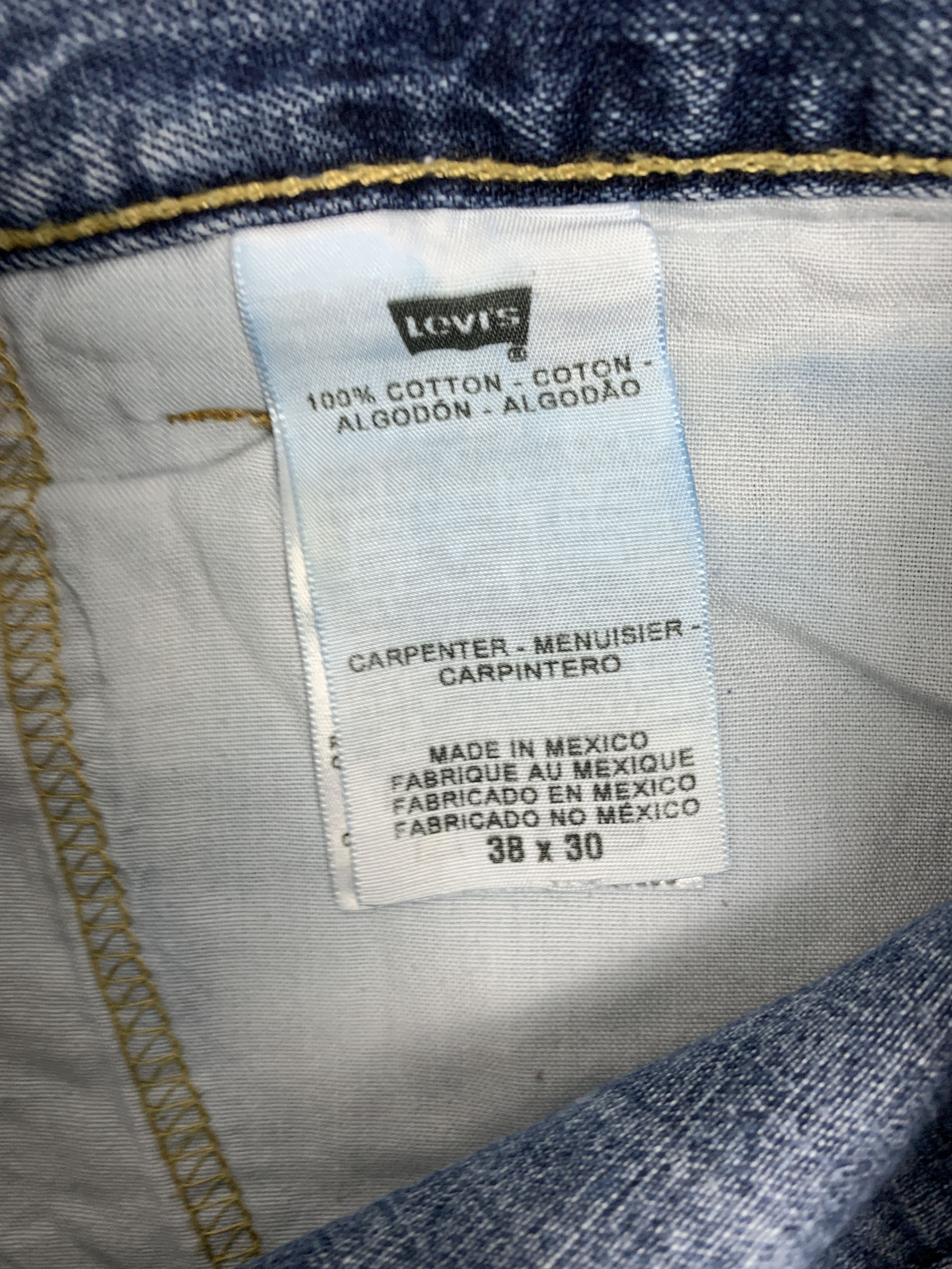 Levi's × Vintage Vintage Levis 568 Carpenter Straight Cut Faded Blue Jeans Size US 40 / EU 56 - 17 Thumbnail