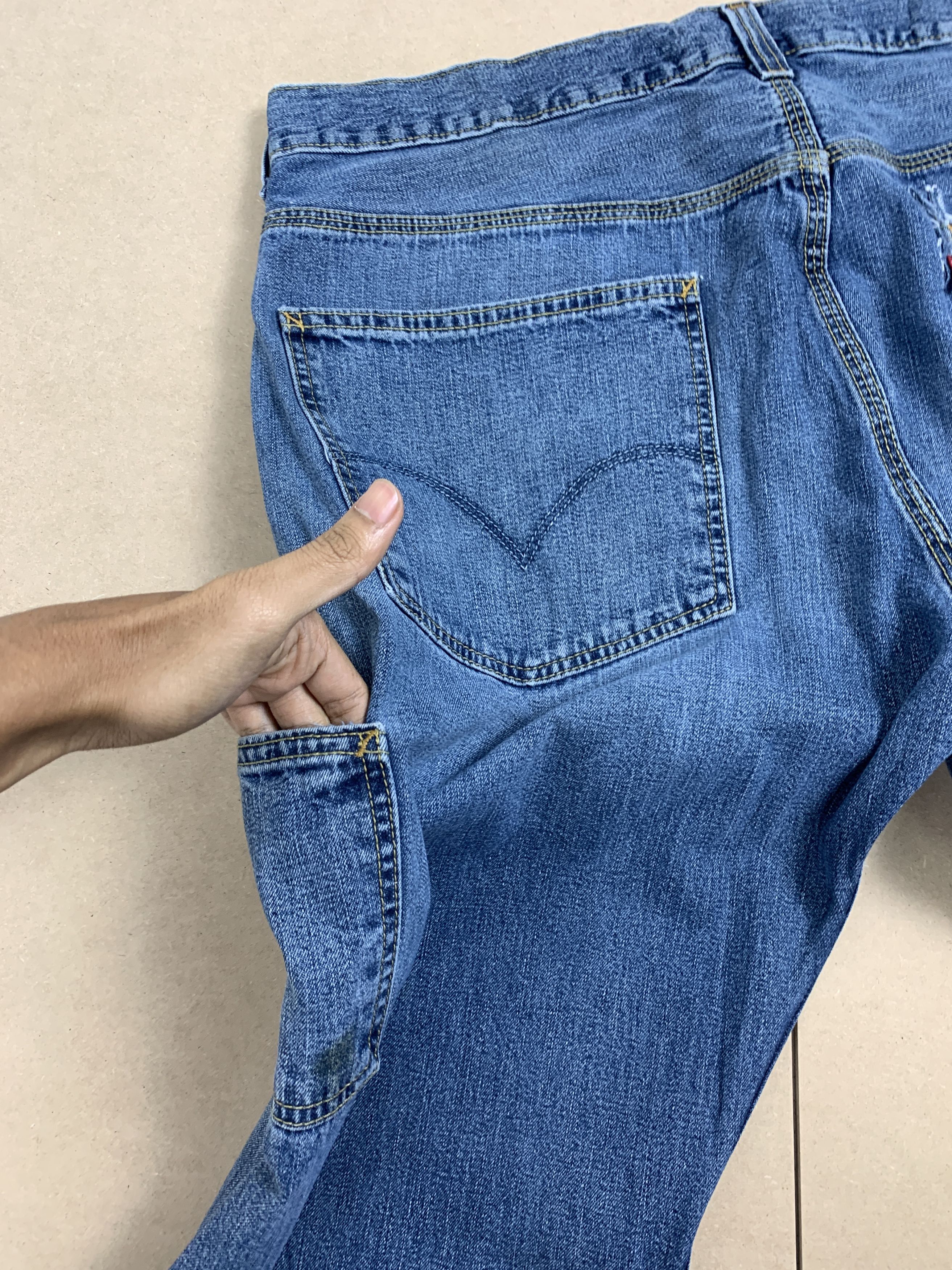 Levi's × Vintage Vintage Levis 568 Carpenter Straight Cut Faded Blue Jeans Size US 40 / EU 56 - 11 Thumbnail