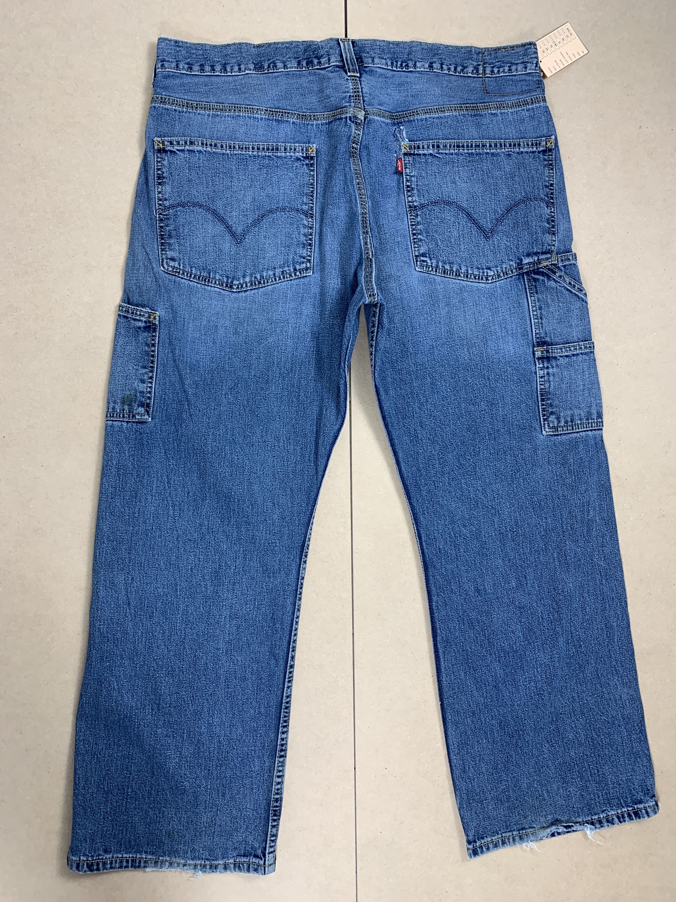 Levi's × Vintage Vintage Levis 568 Carpenter Straight Cut Faded Blue Jeans Size US 40 / EU 56 - 6 Thumbnail