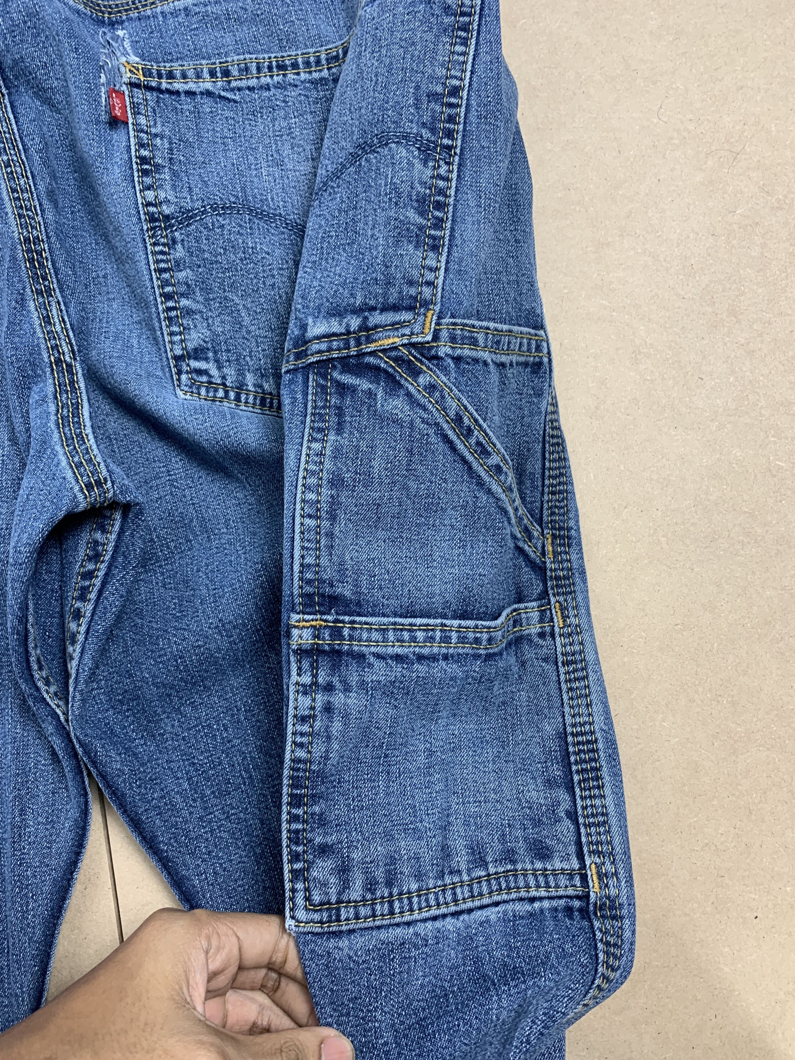 Levi's × Vintage Vintage Levis 568 Carpenter Straight Cut Faded Blue Jeans Size US 40 / EU 56 - 8 Thumbnail