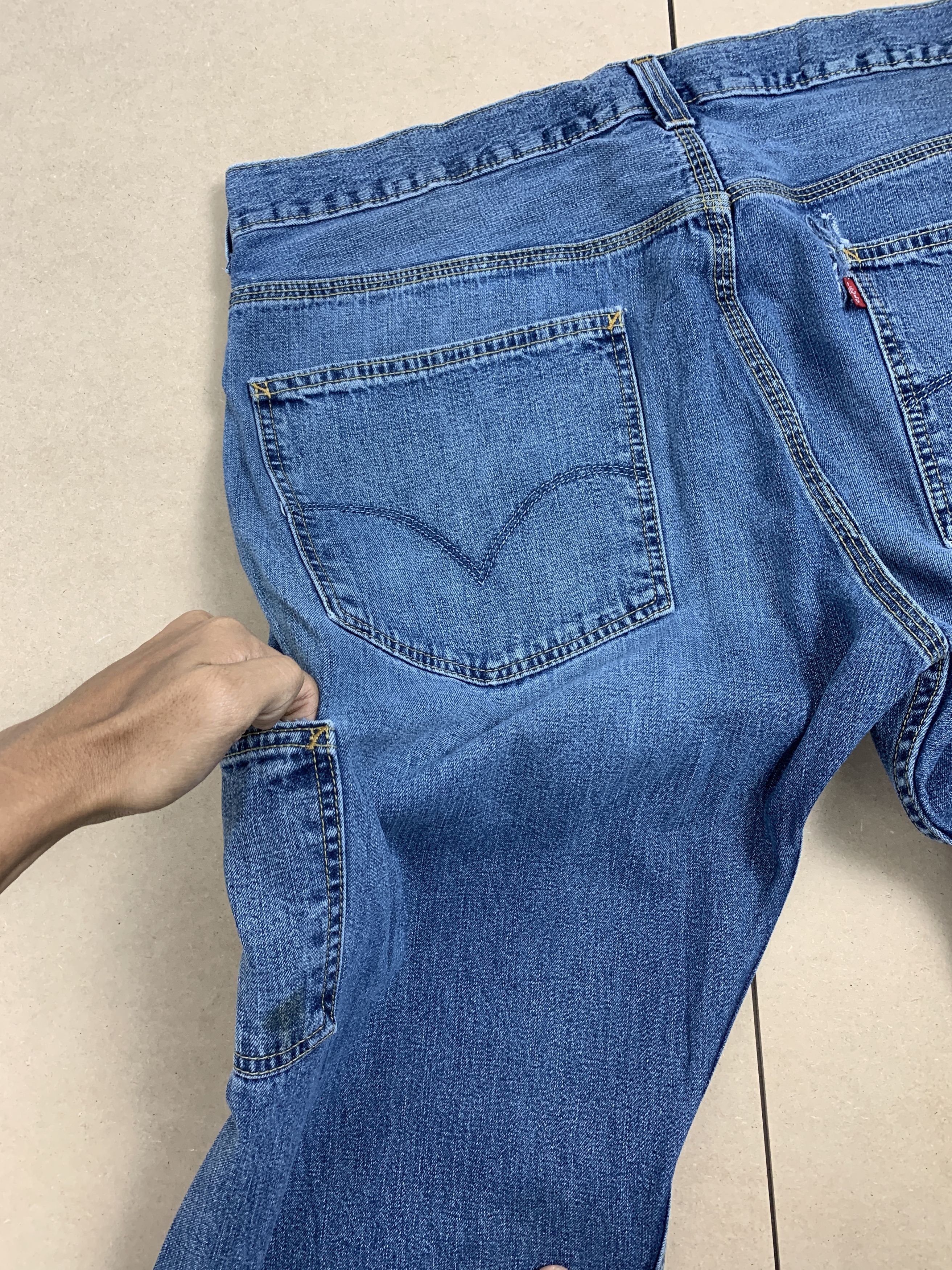 Levi's × Vintage Vintage Levis 568 Carpenter Straight Cut Faded Blue Jeans Size US 40 / EU 56 - 12 Thumbnail