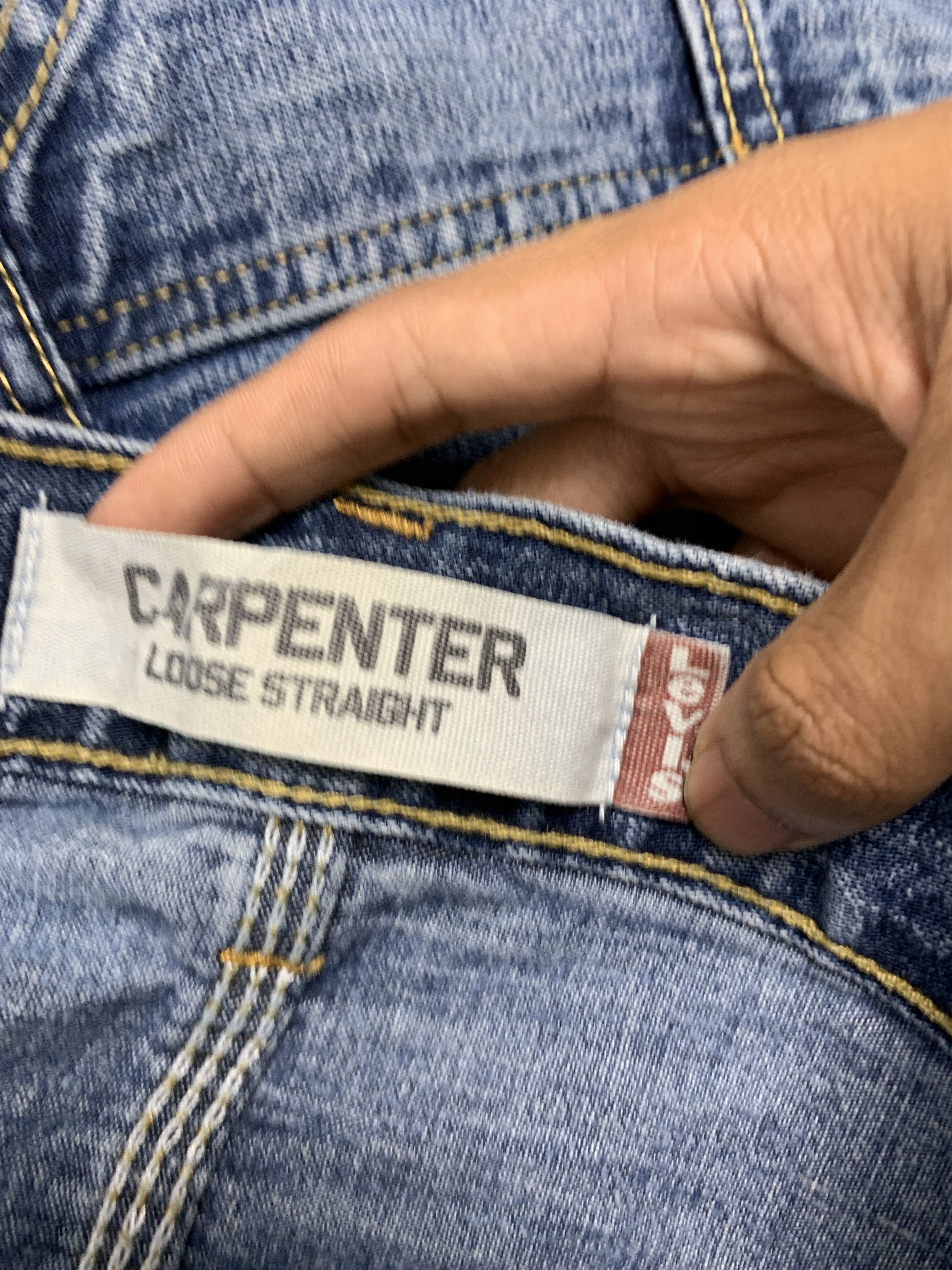 Levi's × Vintage Vintage Levis 568 Carpenter Straight Cut Faded Blue Jeans Size US 40 / EU 56 - 20 Thumbnail