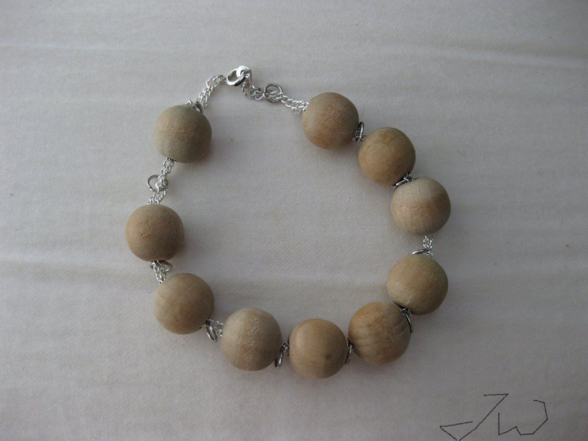 Handmade Wood Beads Double Chain Bracelet Size ONE SIZE - 1 Thumbnail