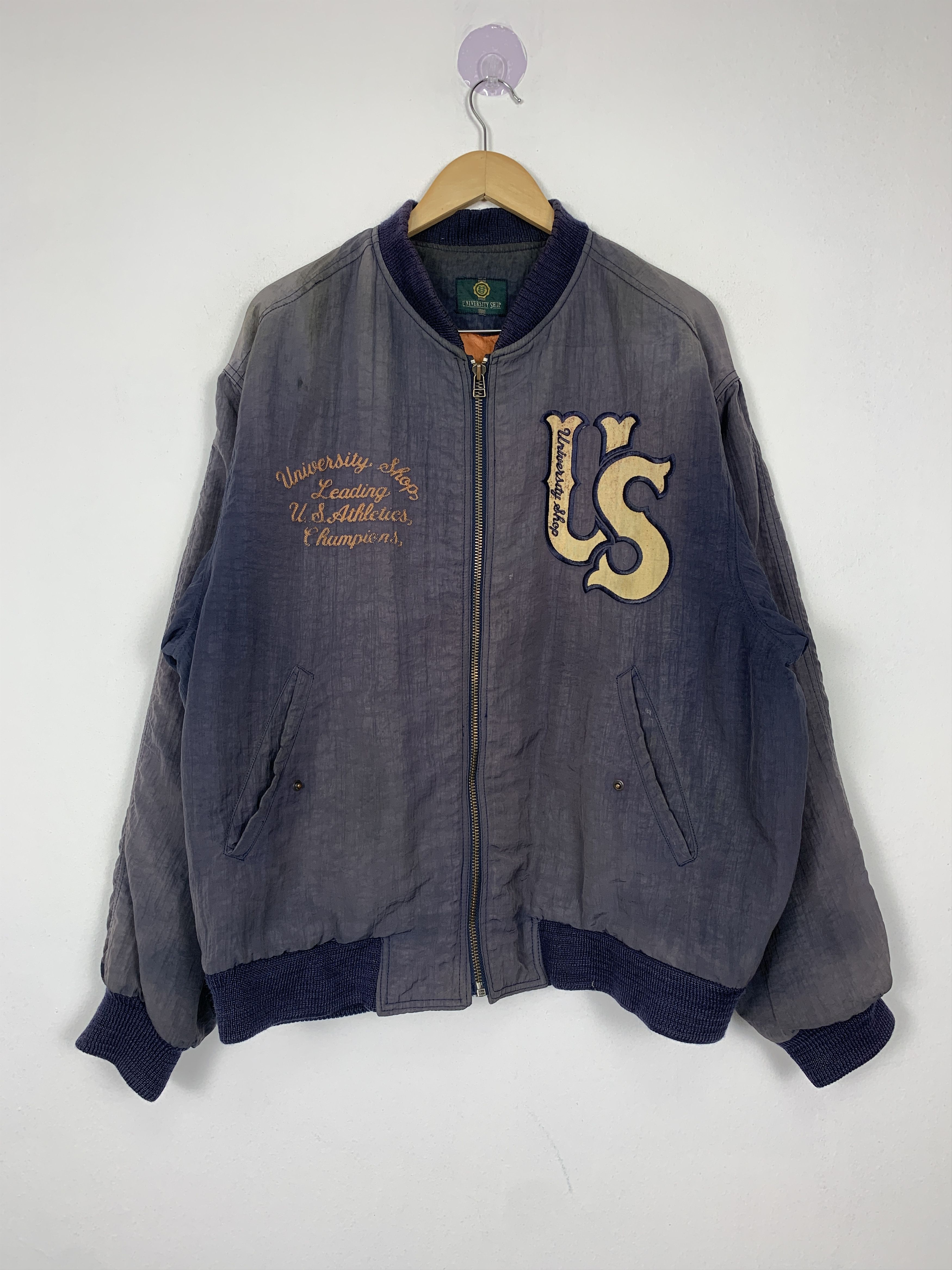 Japanese Brand Vintage US Faded Zip Up Bombers Jacket J1384 Size US M / EU 48-50 / 2 - 1 Thumbnail