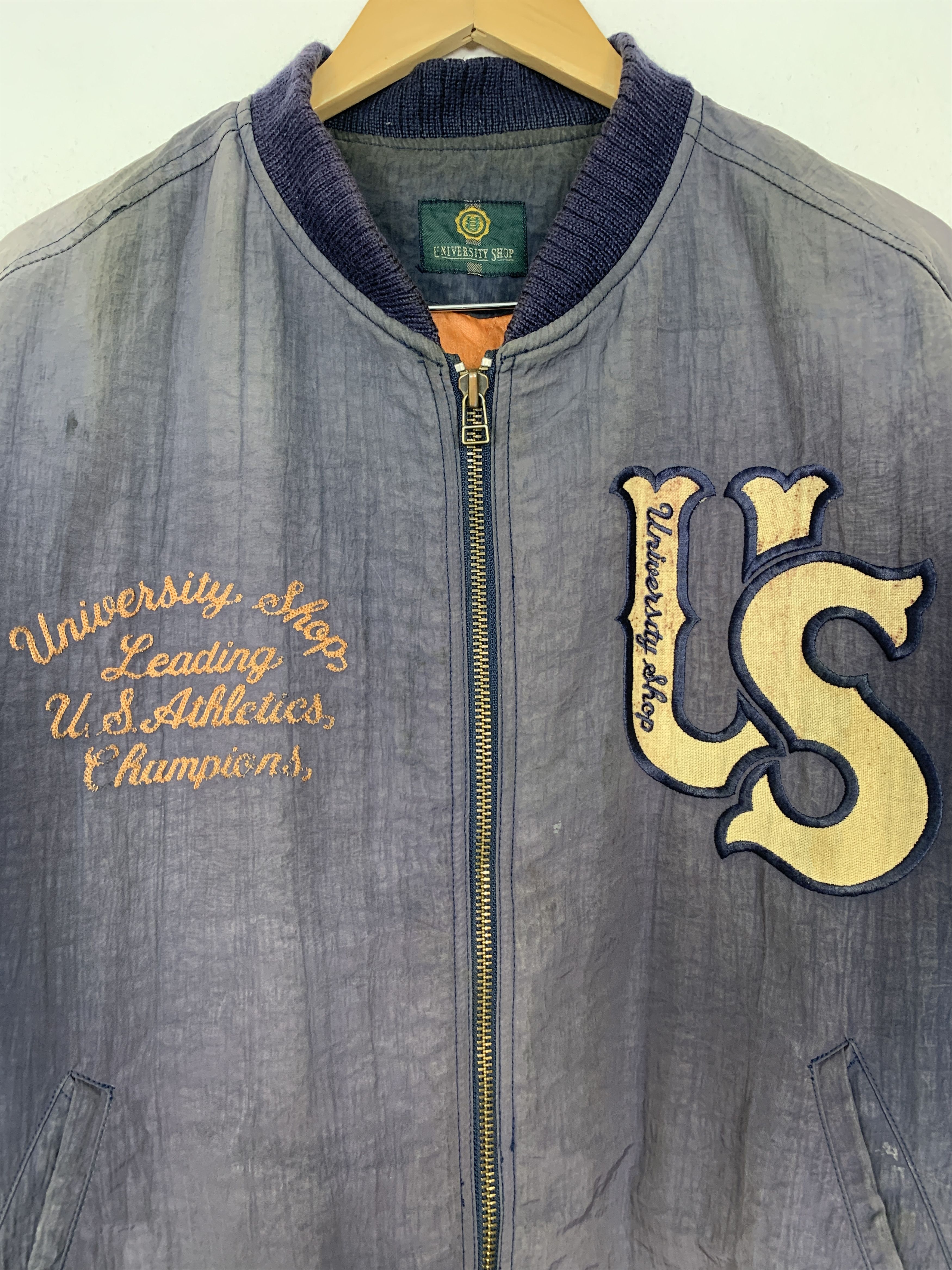 Japanese Brand Vintage US Faded Zip Up Bombers Jacket J1384 Size US M / EU 48-50 / 2 - 3 Thumbnail