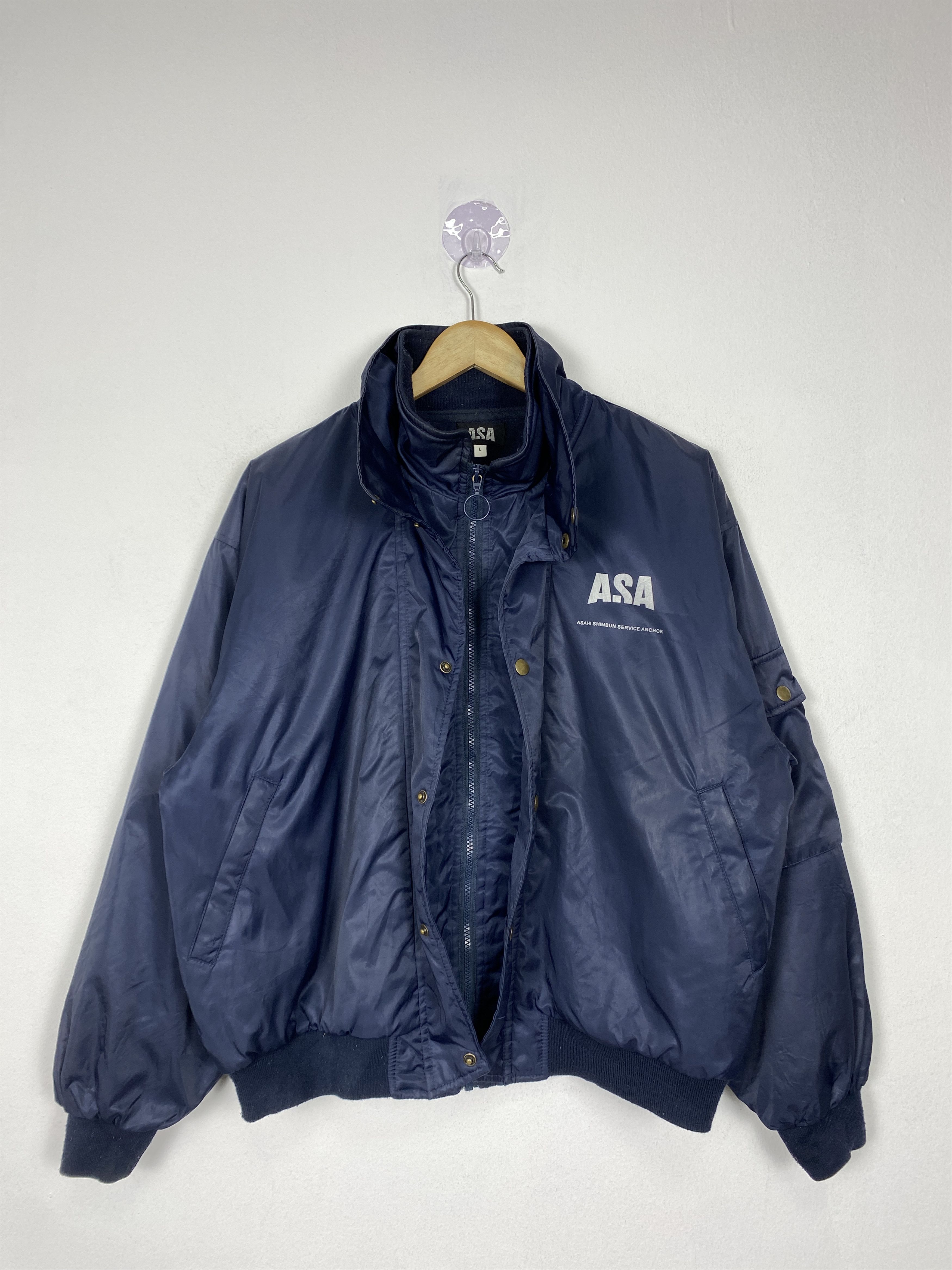 Asahi Vintage Asahi Shimbun Service Anchor Zip Up Jacket J1366 Size US L / EU 52-54 / 3 - 8 Thumbnail