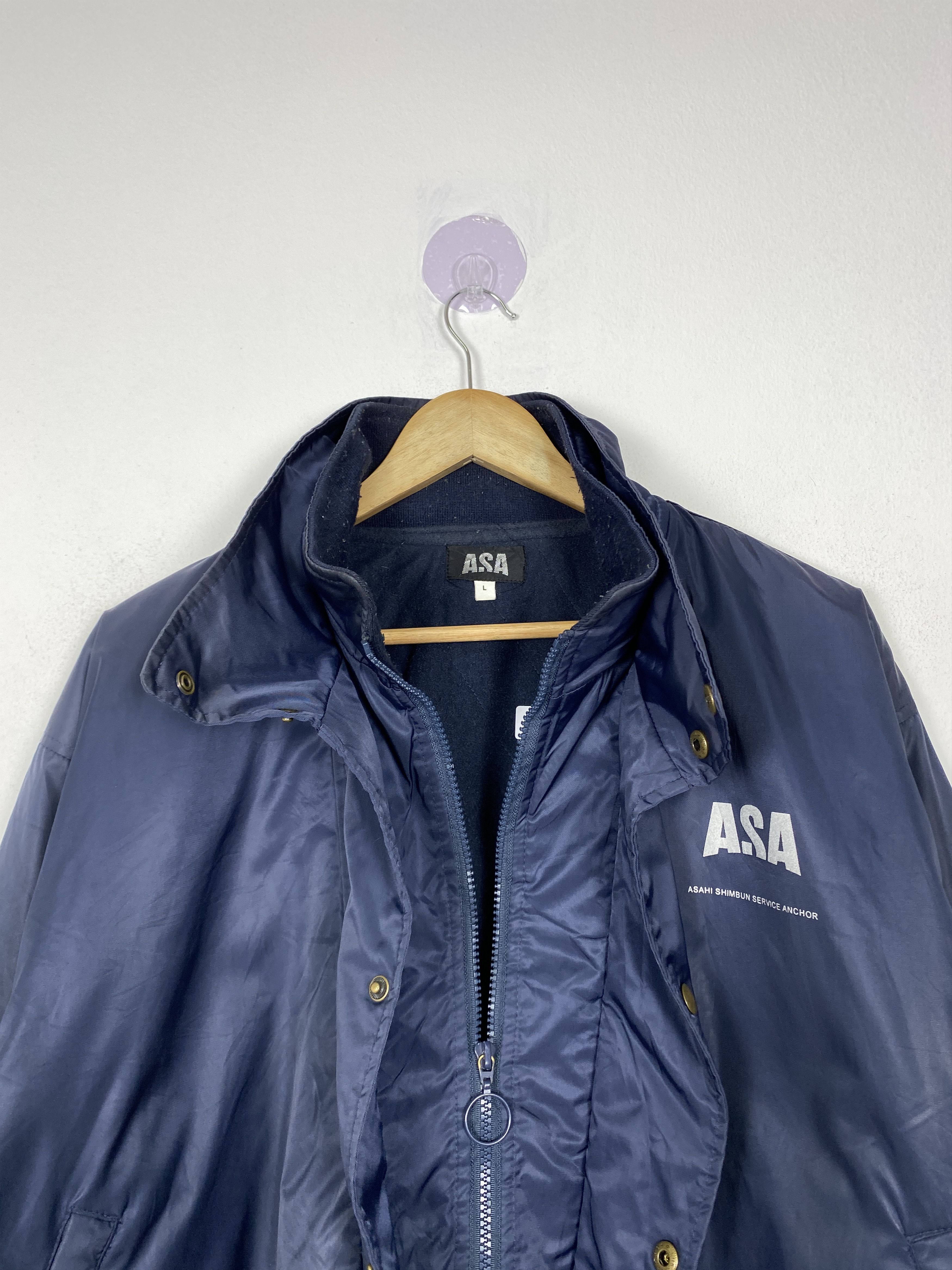 Asahi Vintage Asahi Shimbun Service Anchor Zip Up Jacket J1366 Size US L / EU 52-54 / 3 - 9 Thumbnail