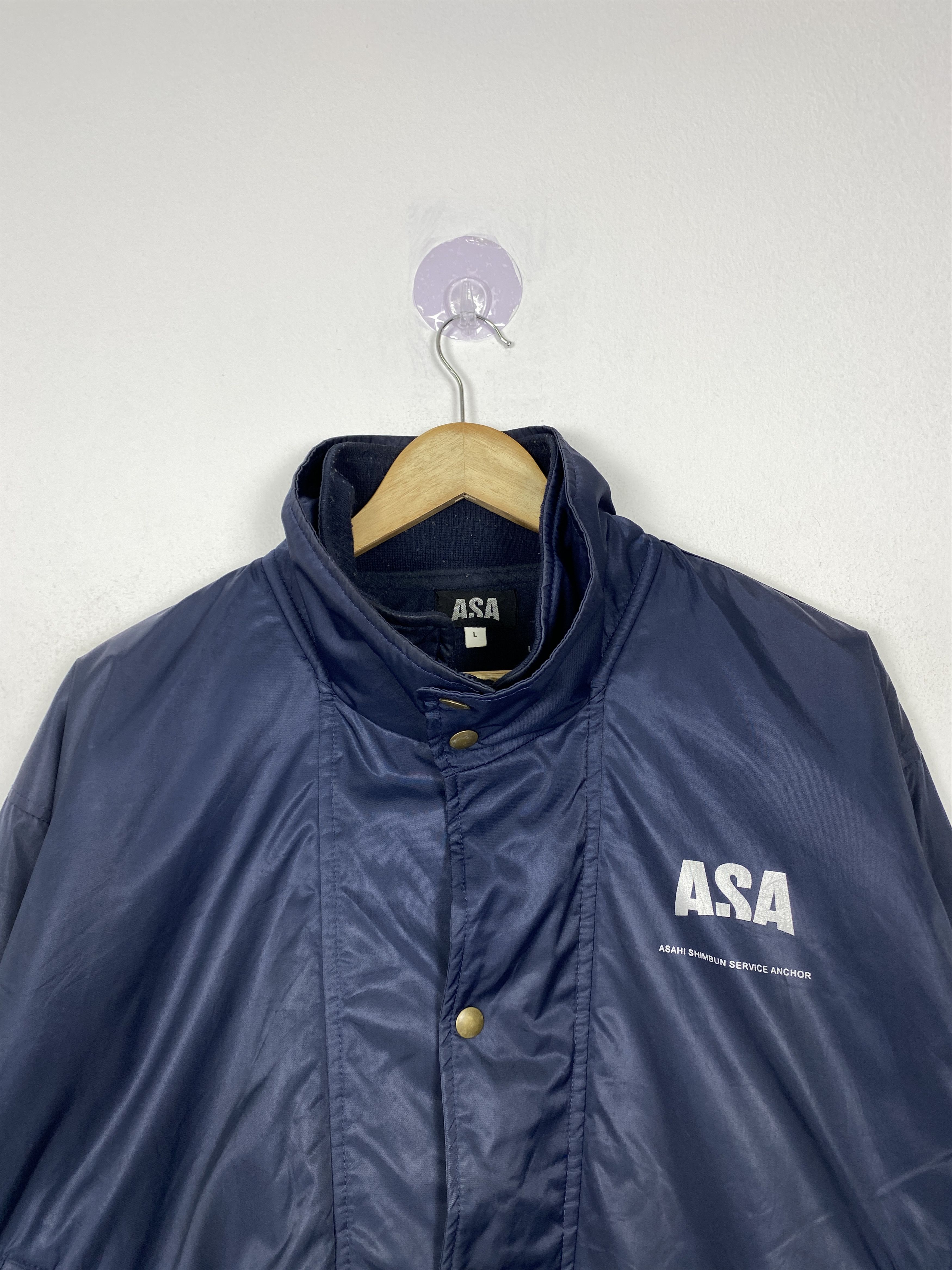 Asahi Vintage Asahi Shimbun Service Anchor Zip Up Jacket J1366 Size US L / EU 52-54 / 3 - 3 Thumbnail
