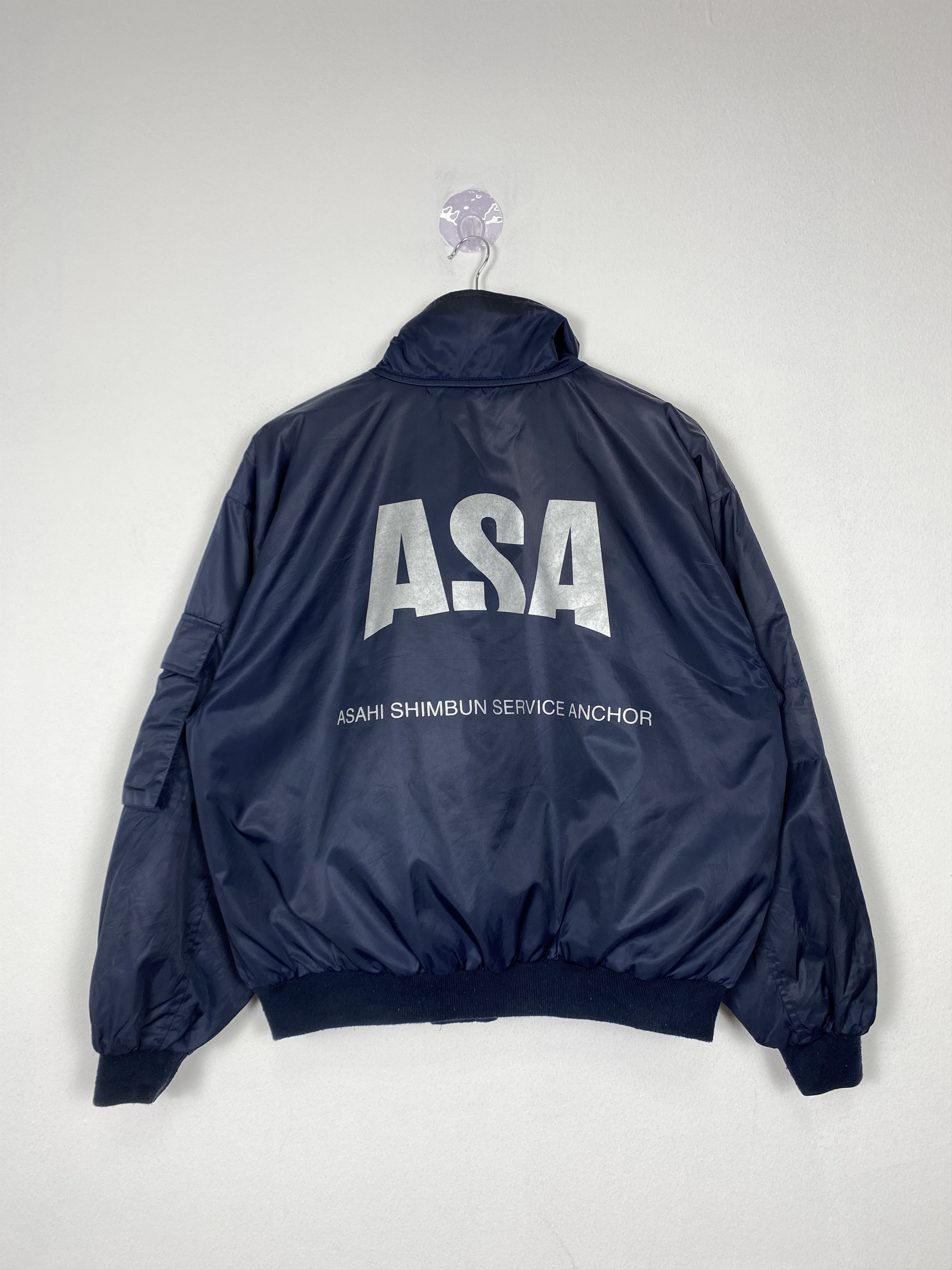 Asahi Vintage Asahi Shimbun Service Anchor Zip Up Jacket J1366 Size US L / EU 52-54 / 3 - 1 Thumbnail