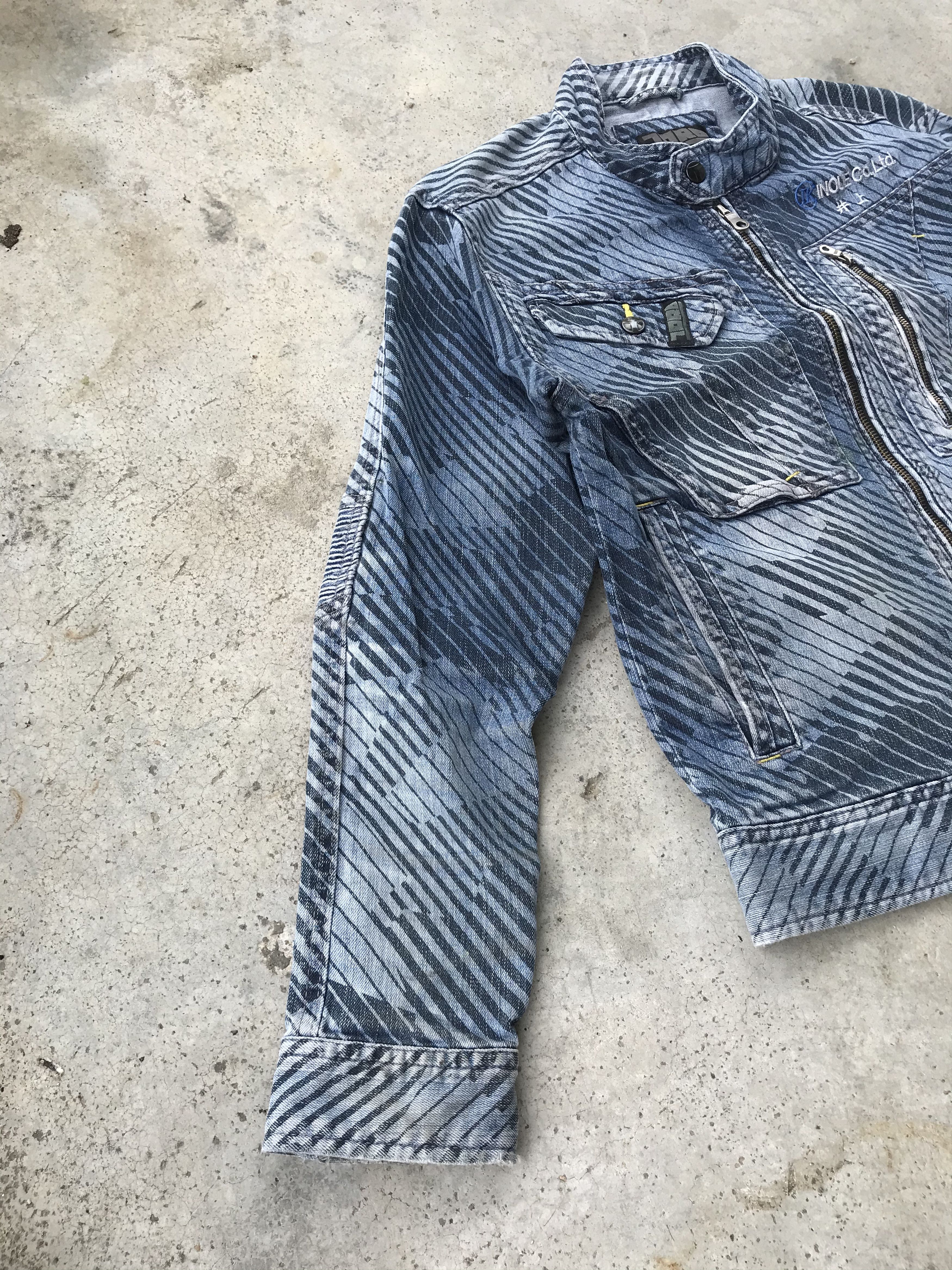 Japanese Brand Tora abstracted blue denim jacket Size US L / EU 52-54 / 3 - 4 Thumbnail