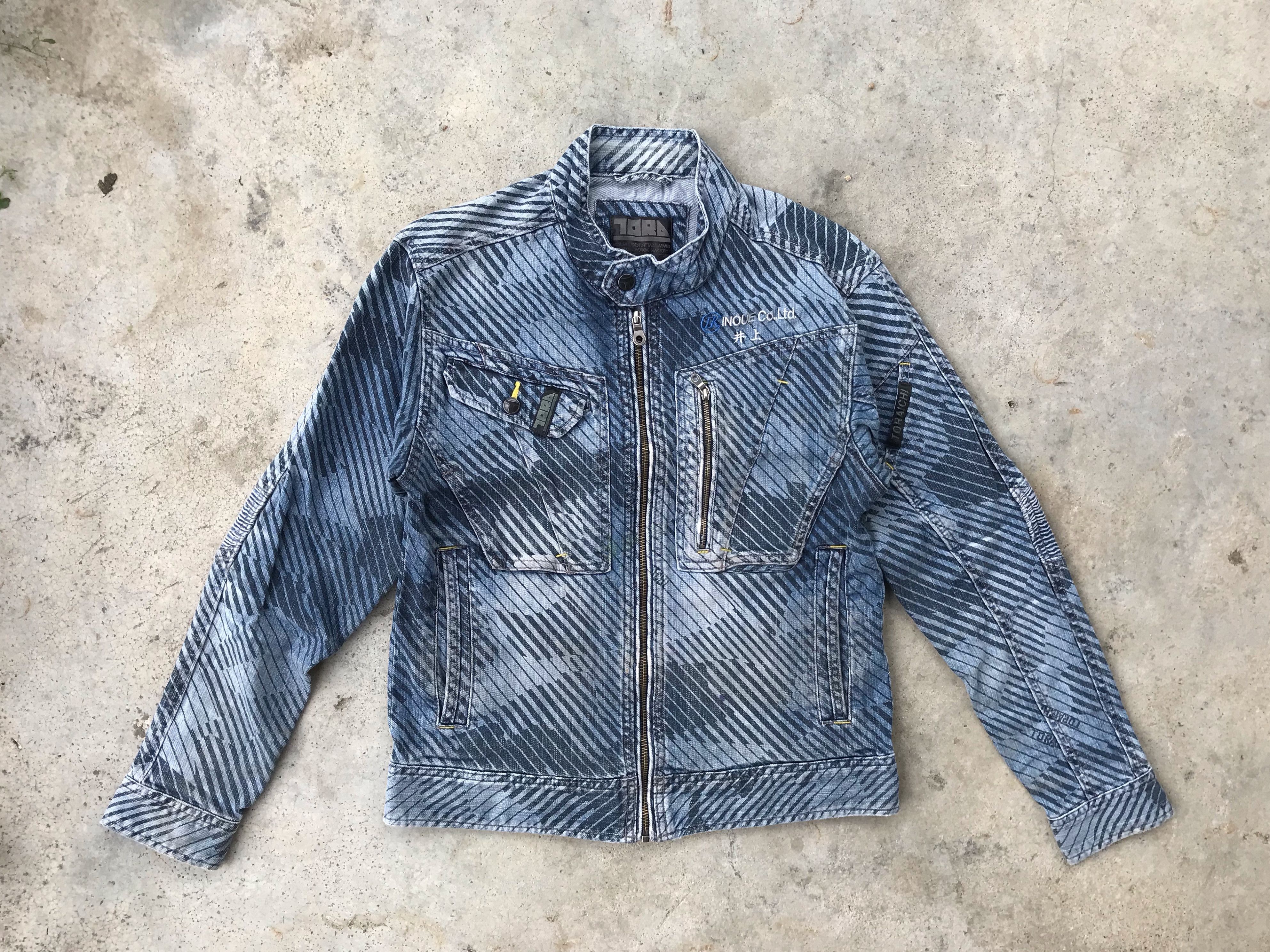 Japanese Brand Tora abstracted blue denim jacket Size US L / EU 52-54 / 3 - 1 Thumbnail