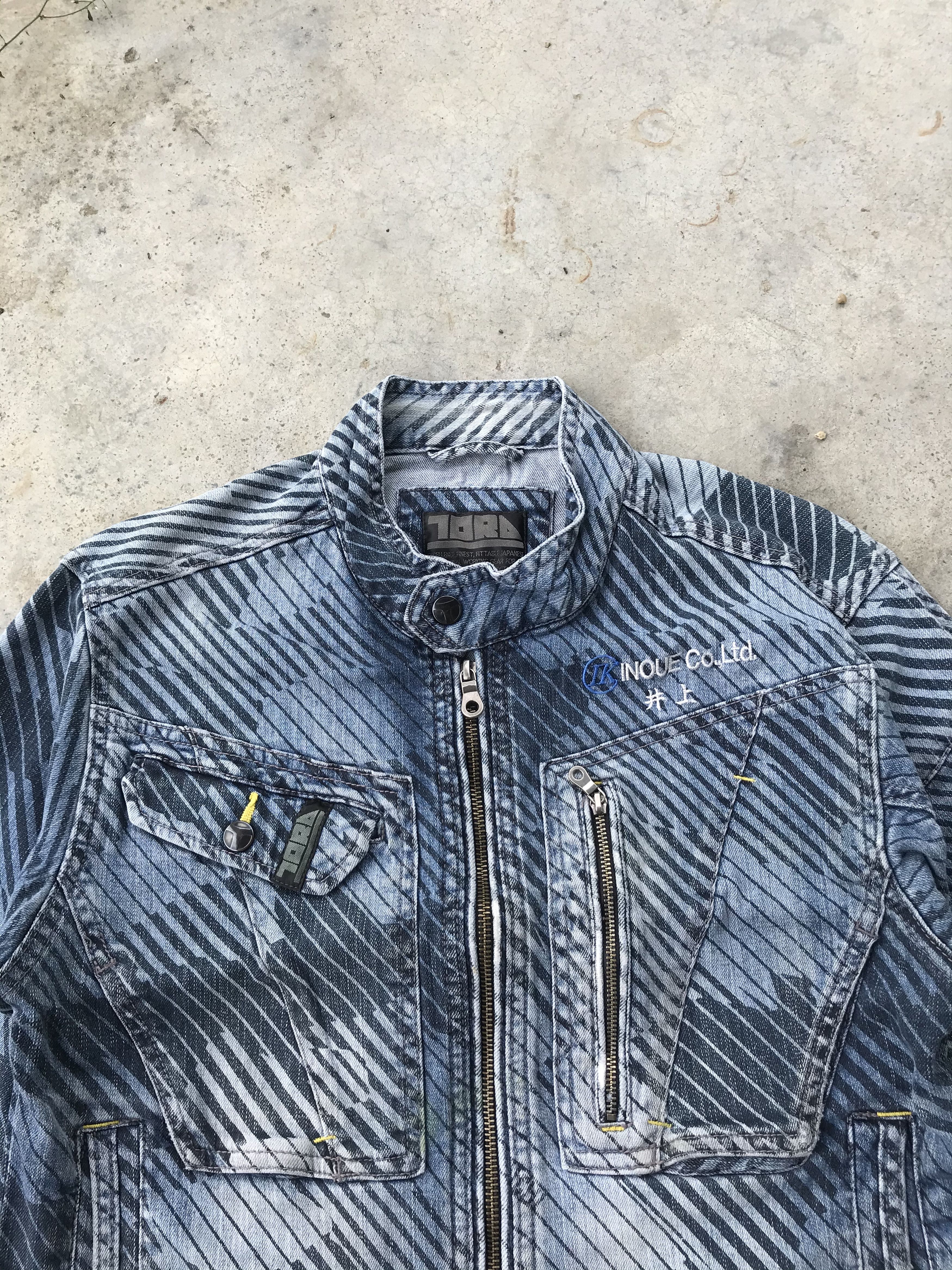 Japanese Brand Tora abstracted blue denim jacket Size US L / EU 52-54 / 3 - 2 Thumbnail