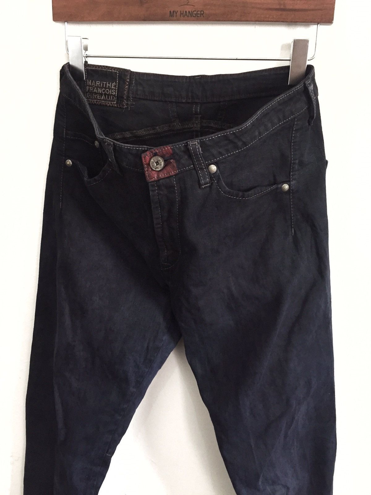 Marithe + Francois Girbaud M.F Girbaud France Dark Slim Fit Biker Denim Size US 32 / EU 48 - 2 Thumbnail