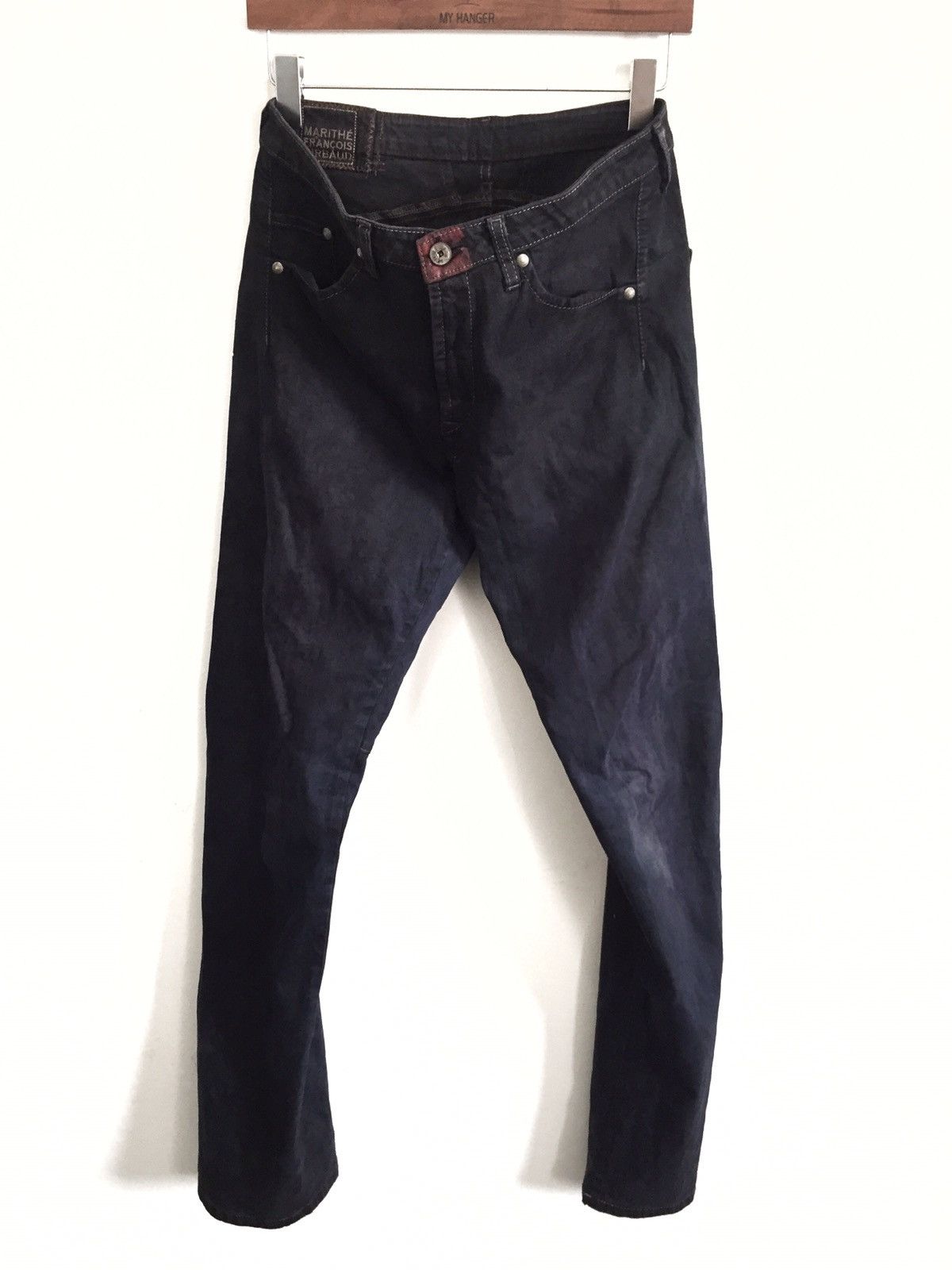 Marithe + Francois Girbaud M.F Girbaud France Dark Slim Fit Biker Denim Size US 32 / EU 48 - 1 Thumbnail