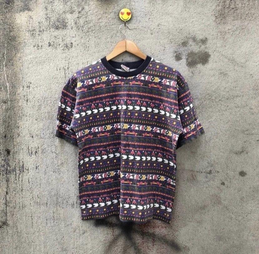 Vintage 90s bonzo new zealand stripe tshirt