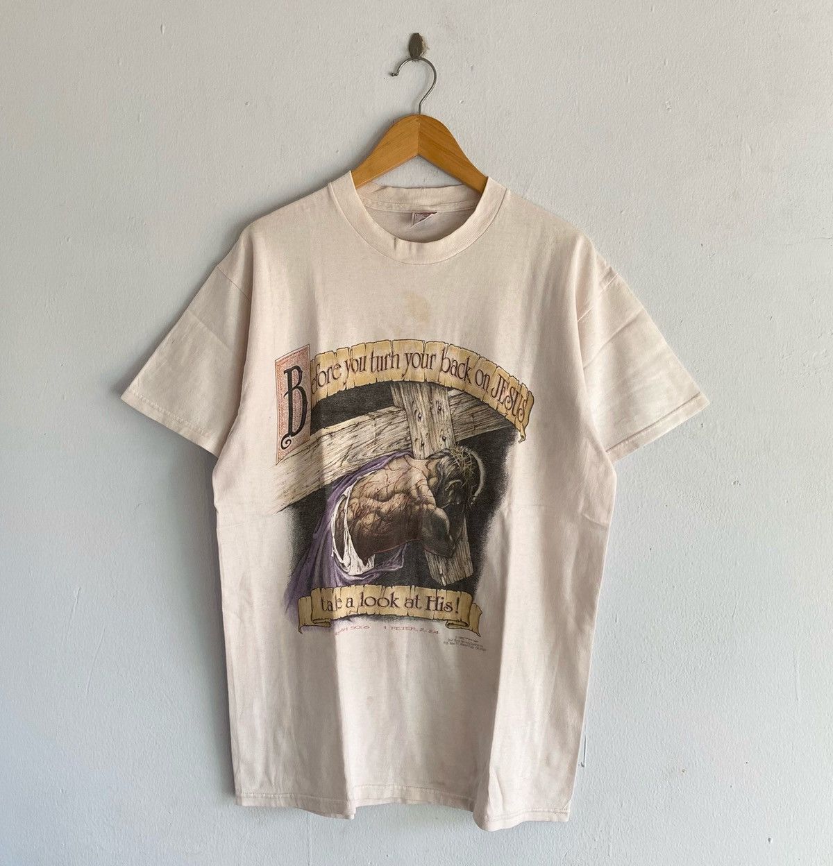 Vintage vintage jesus t-shirt Size US L / EU 52-54 / 3 - 1 Thumbnail