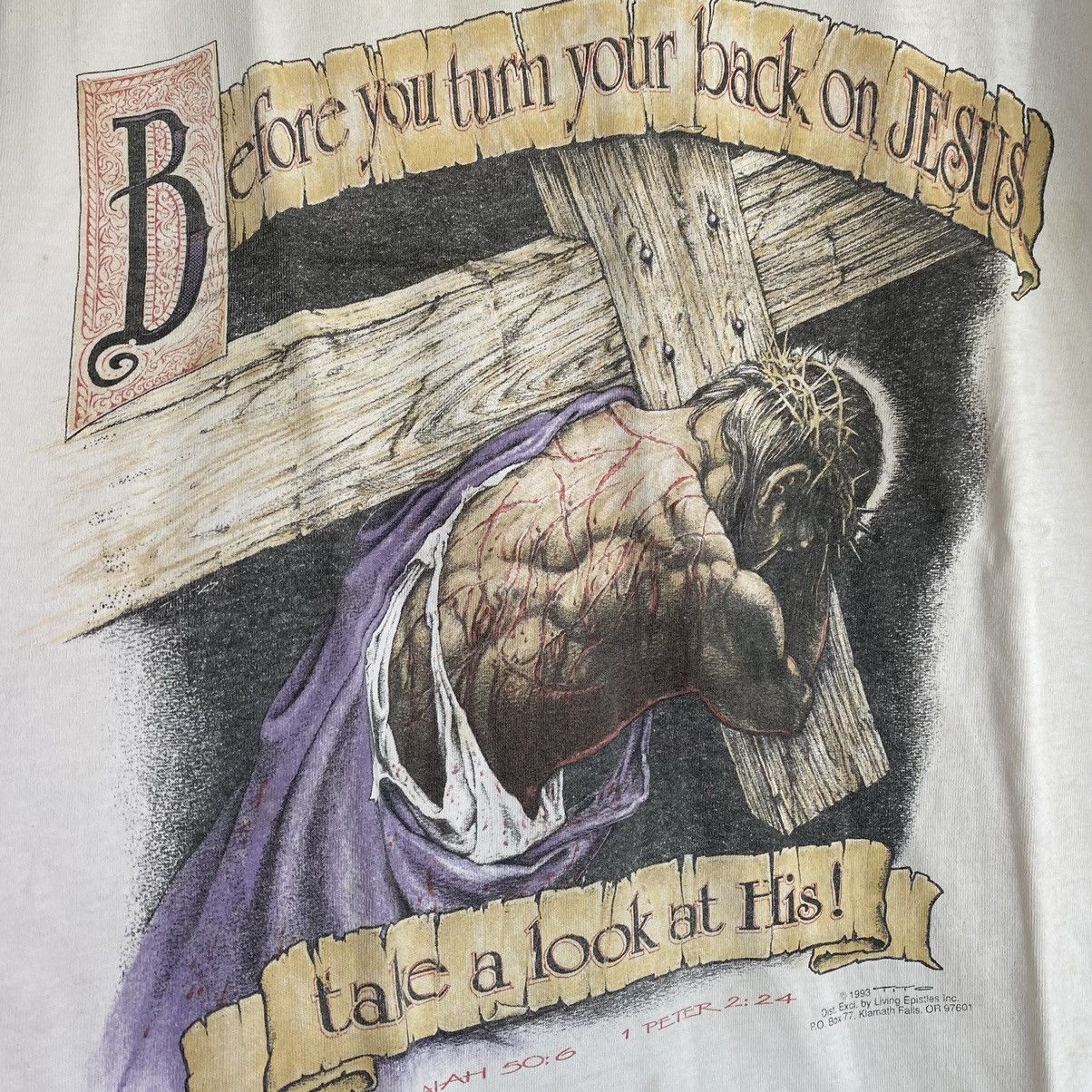 Vintage vintage jesus t-shirt Size US L / EU 52-54 / 3 - 3 Thumbnail