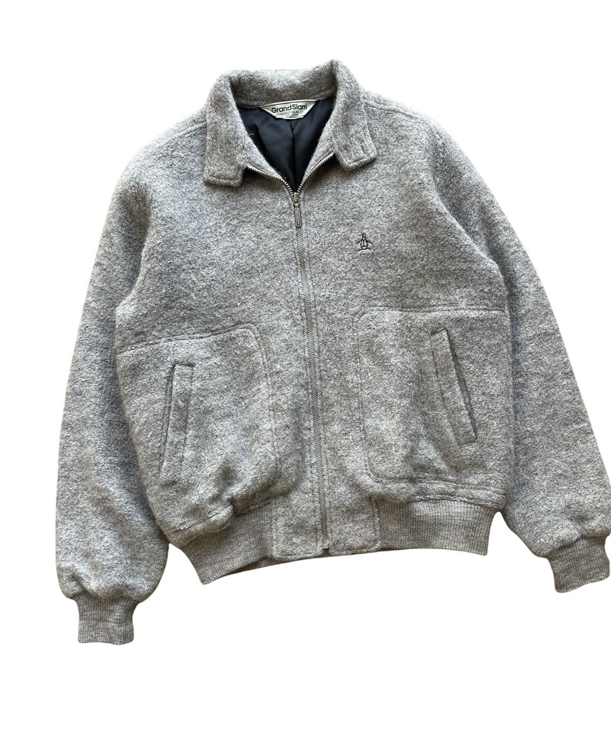 Grand Slam Vintage Munsingwear Wool Mohair Bomber Jacket Size US L / EU 52-54 / 3 - 4 Thumbnail