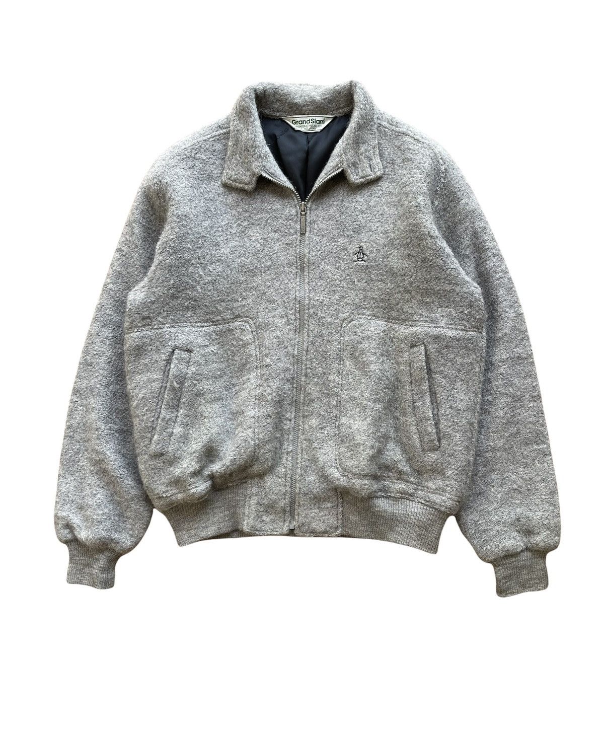 Grand Slam Vintage Munsingwear Wool Mohair Bomber Jacket Size US L / EU 52-54 / 3 - 1 Thumbnail