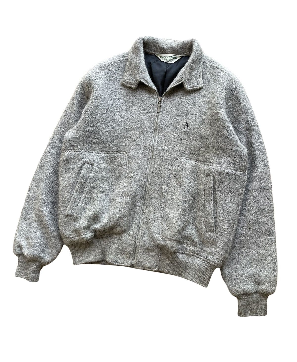Grand Slam Vintage Munsingwear Wool Mohair Bomber Jacket Size US L / EU 52-54 / 3 - 3 Thumbnail