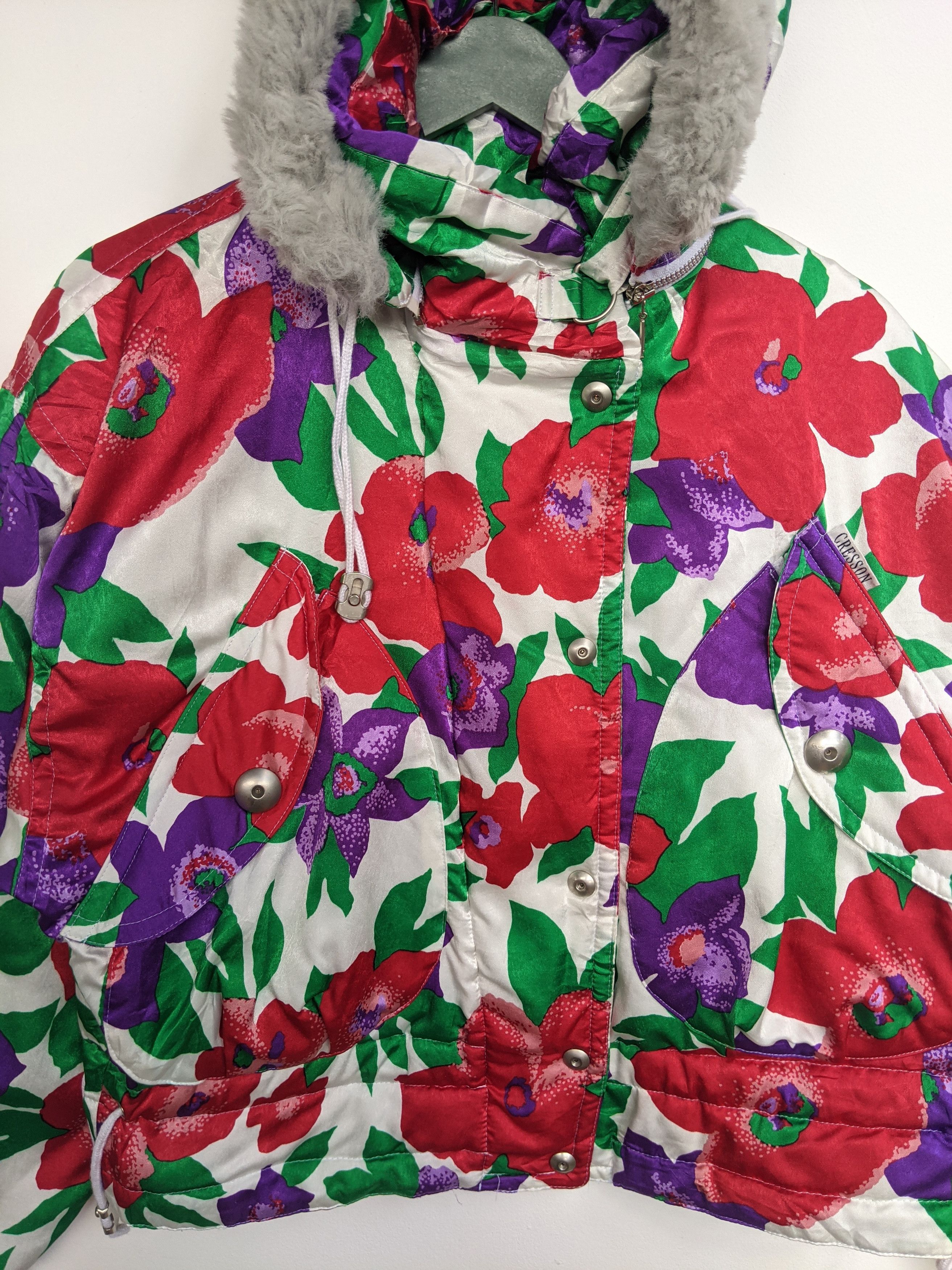 Vintage Vintage Cresson Crop Floral Ski Jacket Size L / US 10 / IT 46 - 5 Thumbnail