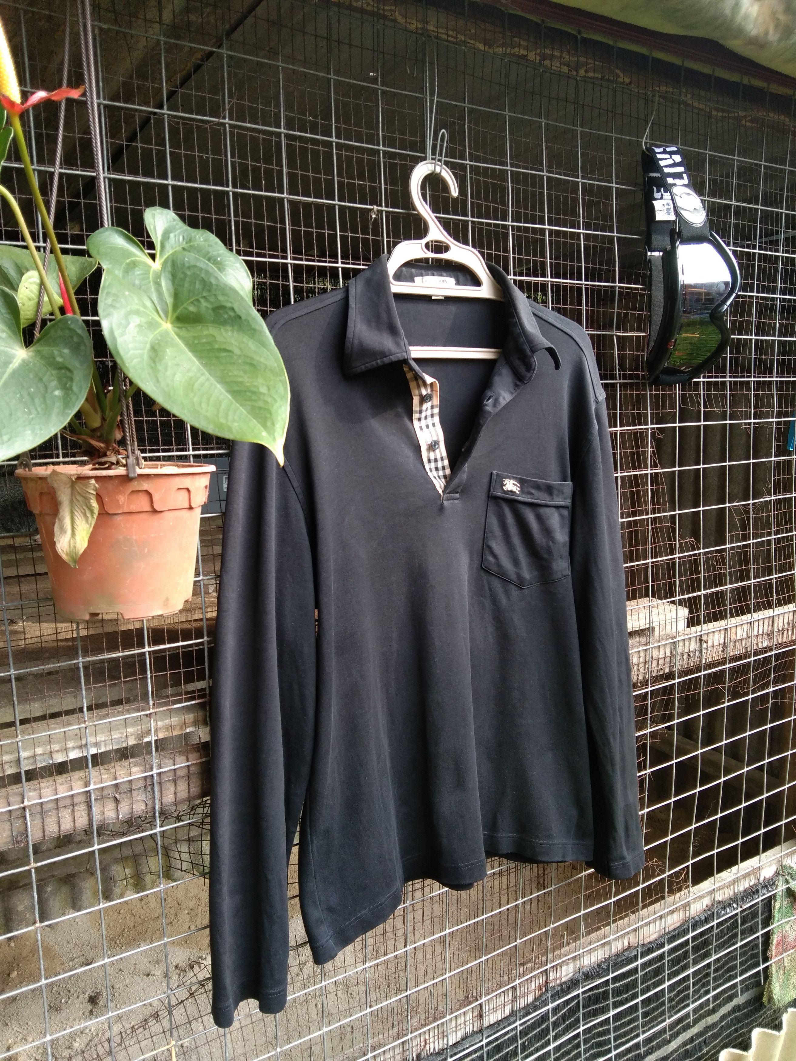 Burberry × Vintage VINTAGE BURBERRY LONG SLEEVE POLO TEE Size US M / EU 48-50 / 2 - 1 Thumbnail