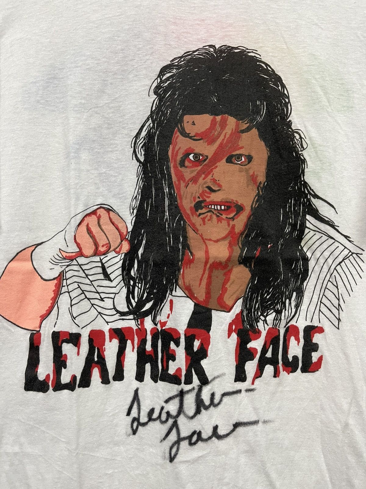 Vintage × WCW/nWo × WWF Rare Vintage 80s Leather Face International Wrestling Shirt Size US L / EU 52-54 / 3 - 2 Thumbnail