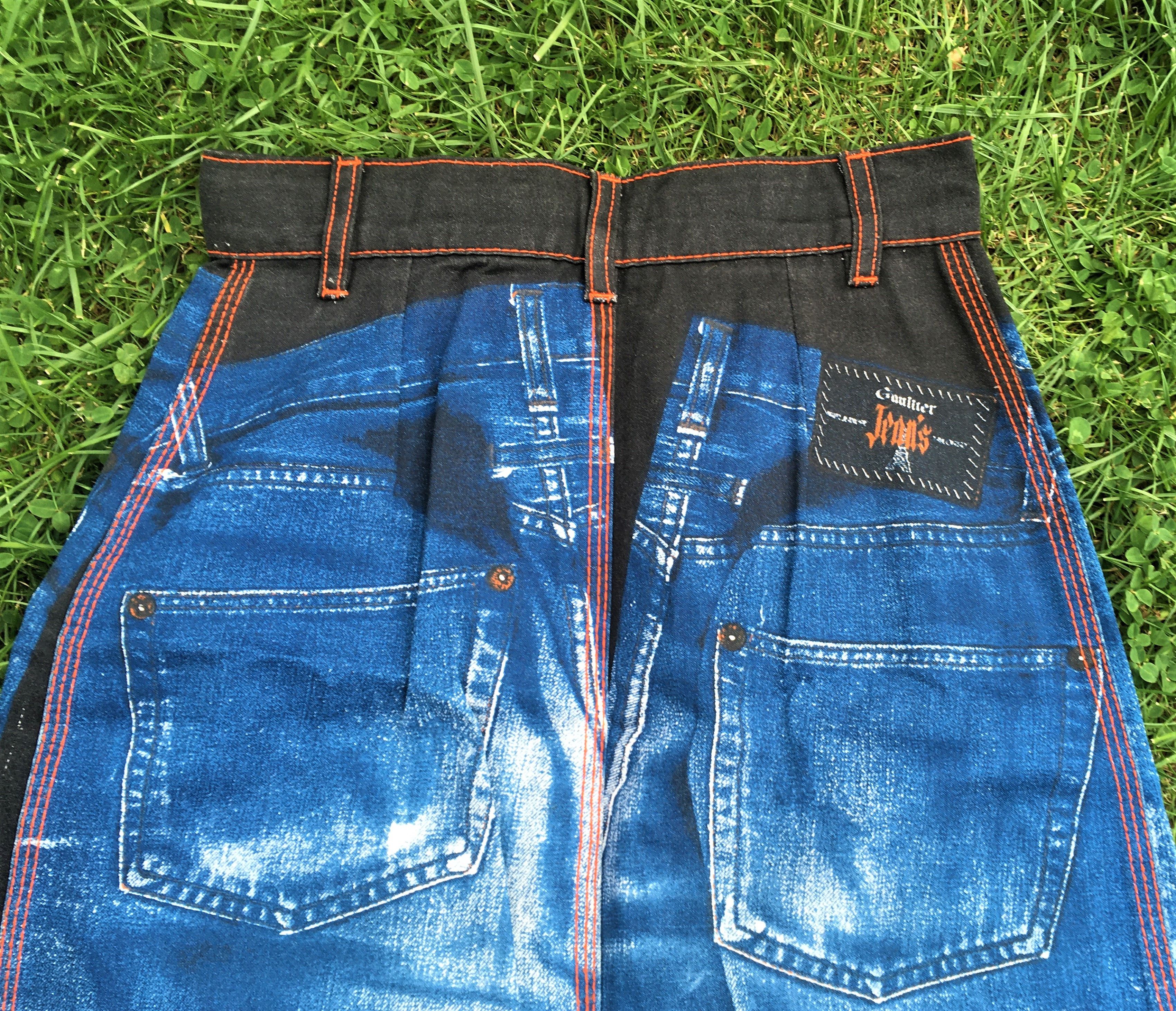 Jean Paul Gaultier Jean Paul Gaultier Denim Jeans Optic Opctical Illusion Skirt Size 26" / US 2 / IT 38 - 11 Thumbnail