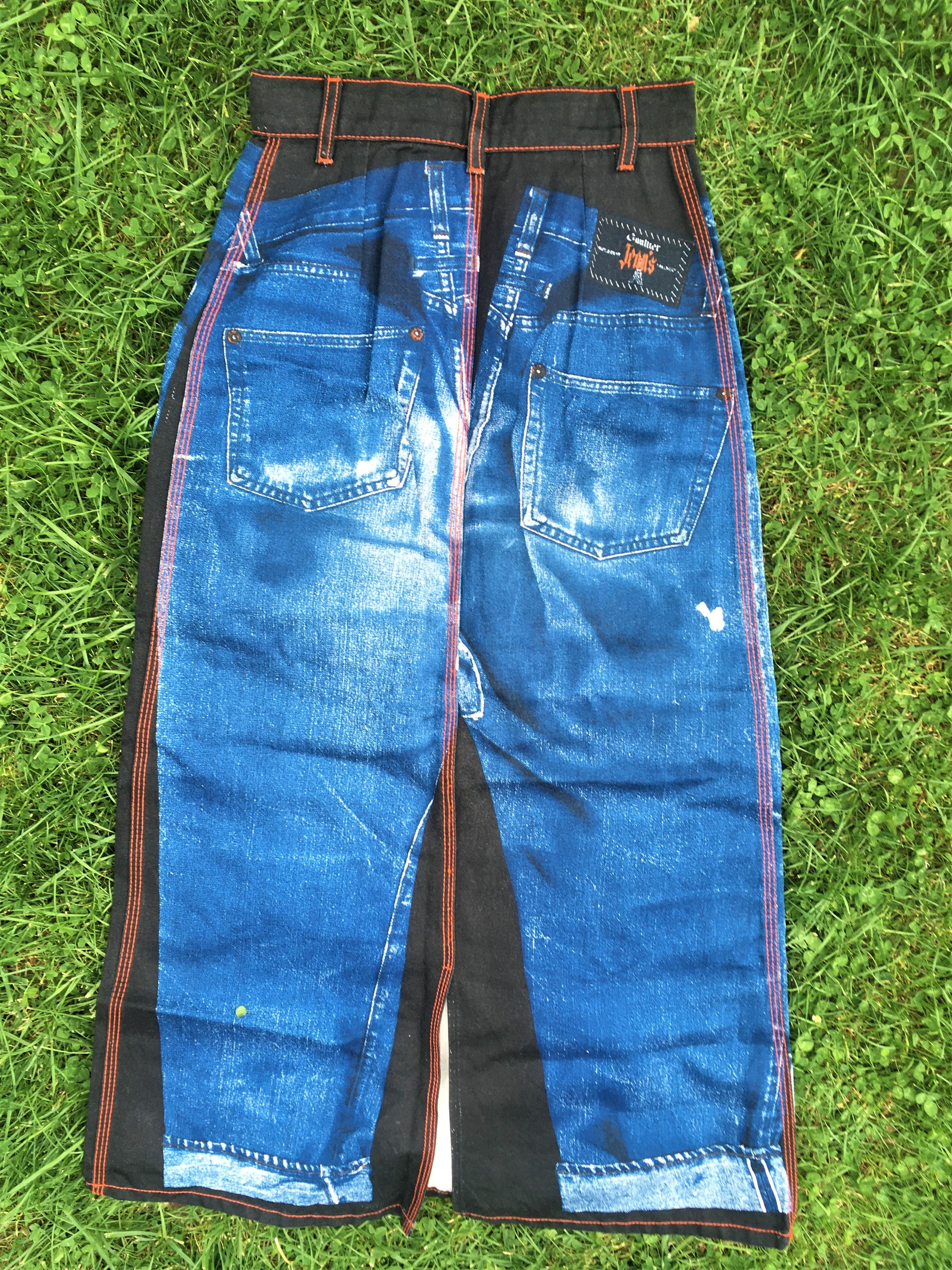 Jean Paul Gaultier Jean Paul Gaultier Denim Jeans Optic Opctical Illusion Skirt Size 26" / US 2 / IT 38 - 9 Thumbnail