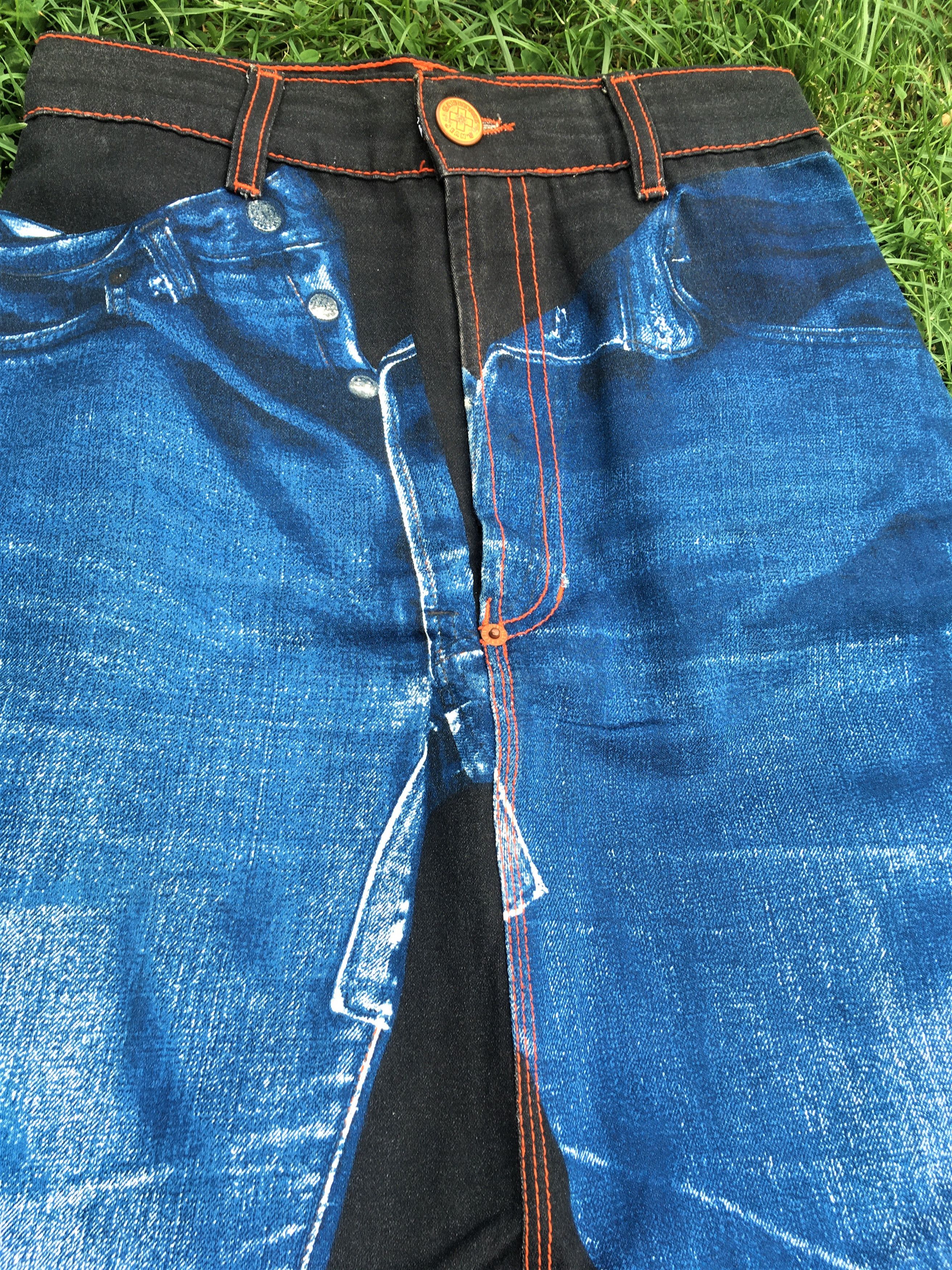 Jean Paul Gaultier Jean Paul Gaultier Denim Jeans Optic Opctical Illusion Skirt Size 26" / US 2 / IT 38 - 6 Thumbnail