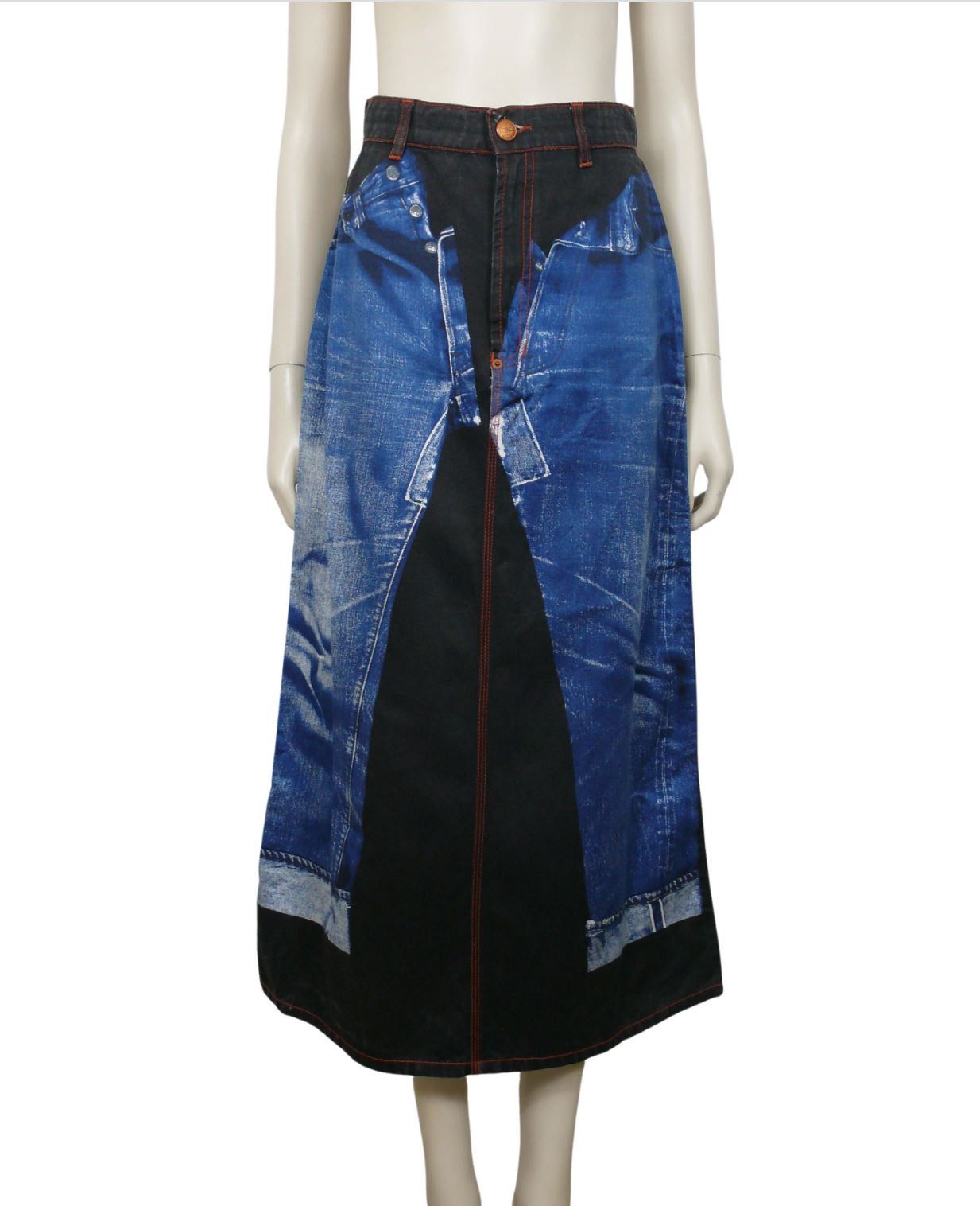 Jean Paul Gaultier Jean Paul Gaultier Denim Jeans Optic Opctical Illusion Skirt Size 26" / US 2 / IT 38 - 2 Thumbnail