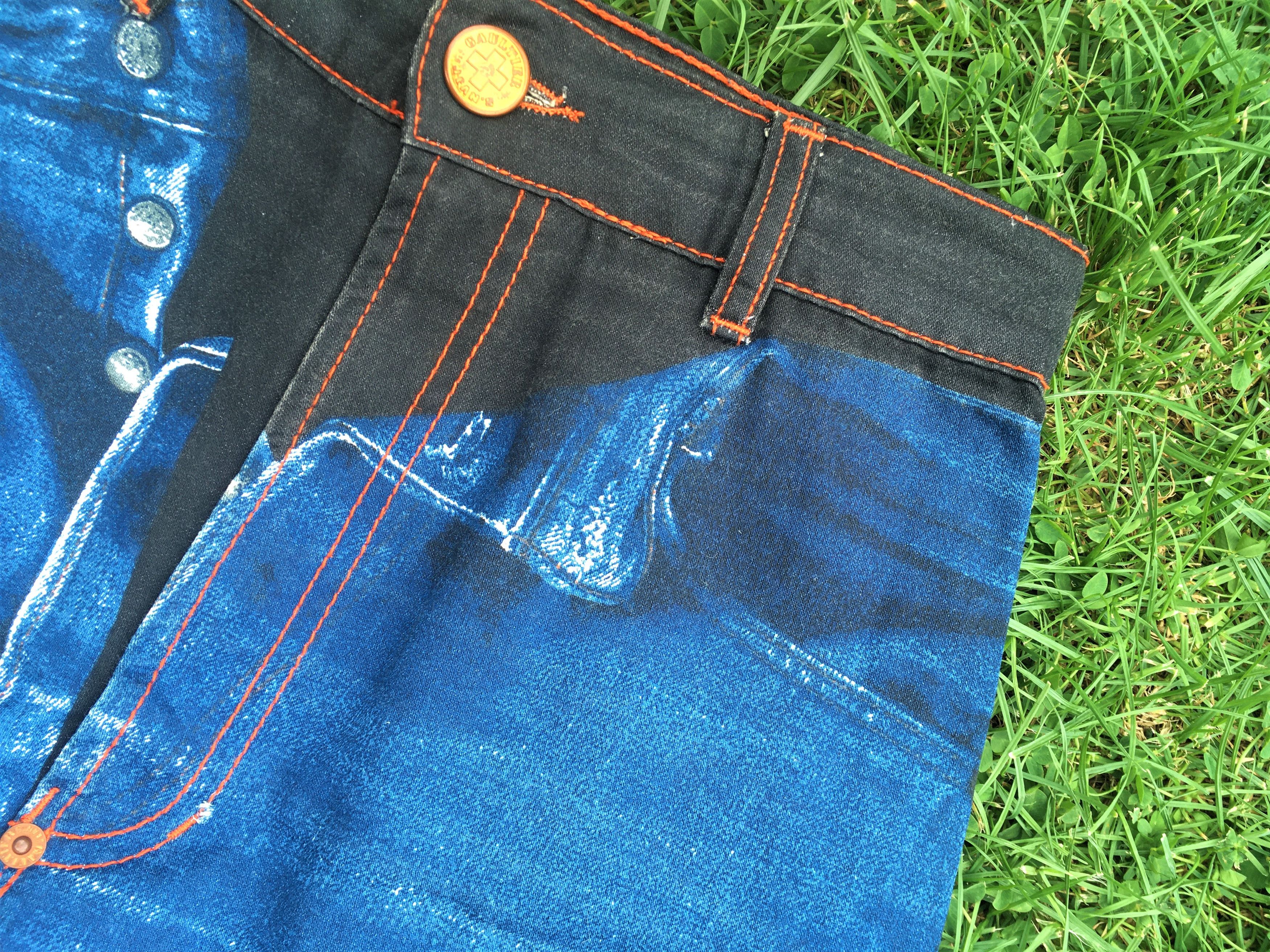 Jean Paul Gaultier Jean Paul Gaultier Denim Jeans Optic Opctical Illusion Skirt Size 26" / US 2 / IT 38 - 5 Thumbnail